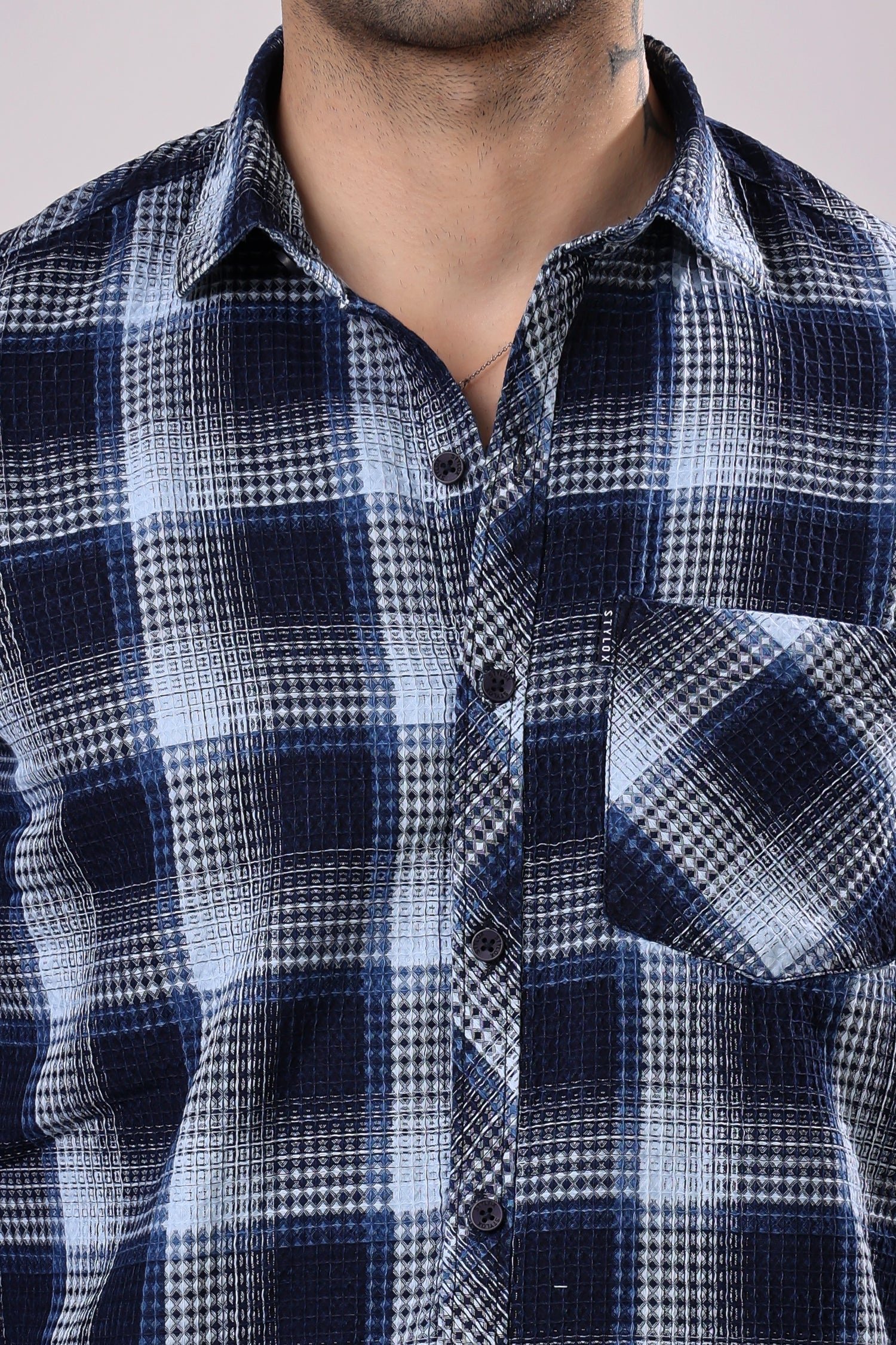 Stylox Denim Check Shirt | Full Sleeves