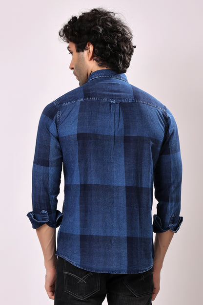 Stylox Denim Check Shirt | Full Sleeves