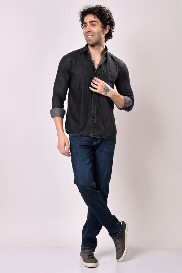 Stylox Denim Shirt Dark Grey