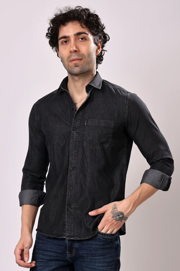 Stylox Denim Shirt Dark Grey