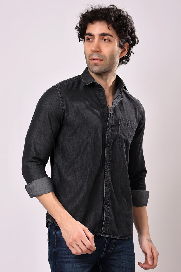 Stylox Denim Shirt Dark Grey