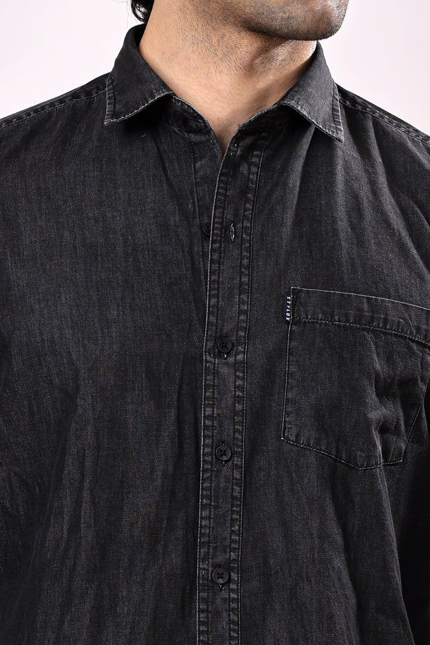 Stylox Denim Shirt Dark Grey