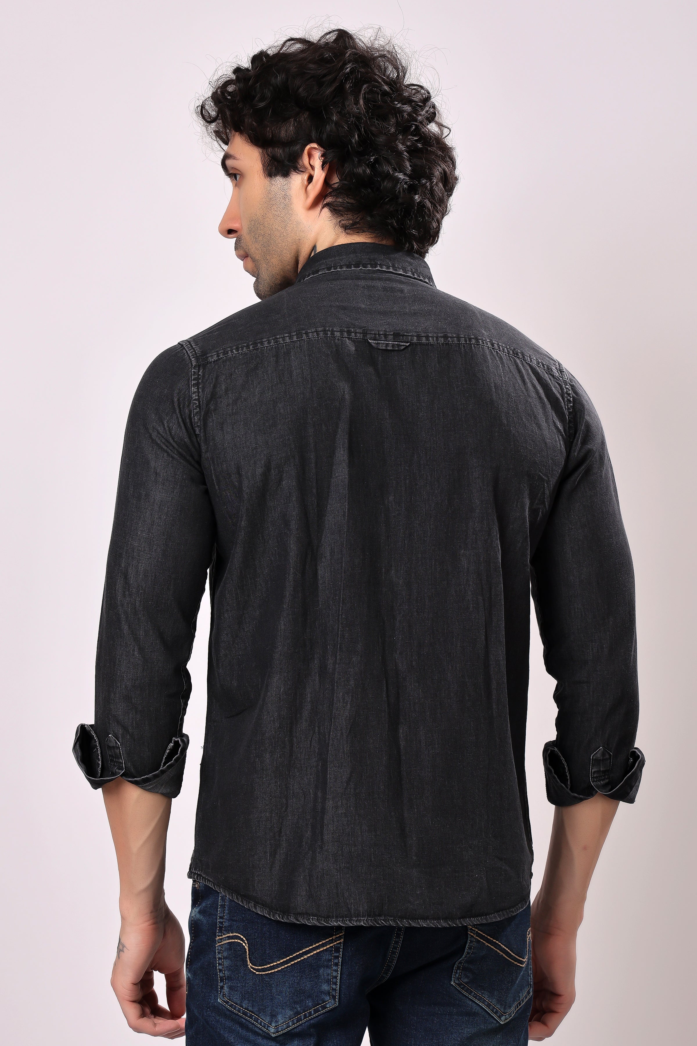 Stylox Denim Shirt Dark Grey