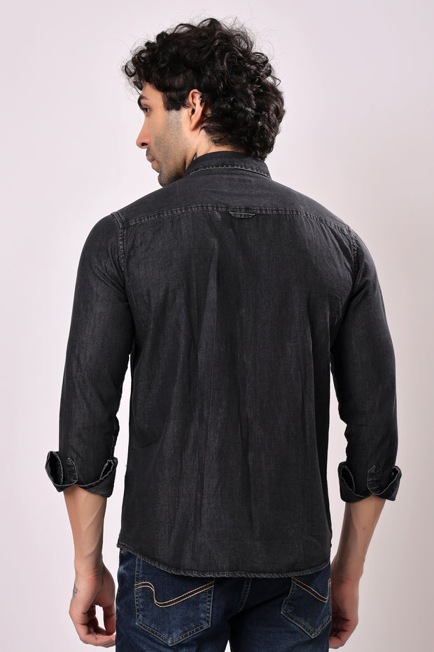 Stylox Denim Shirt Dark Grey