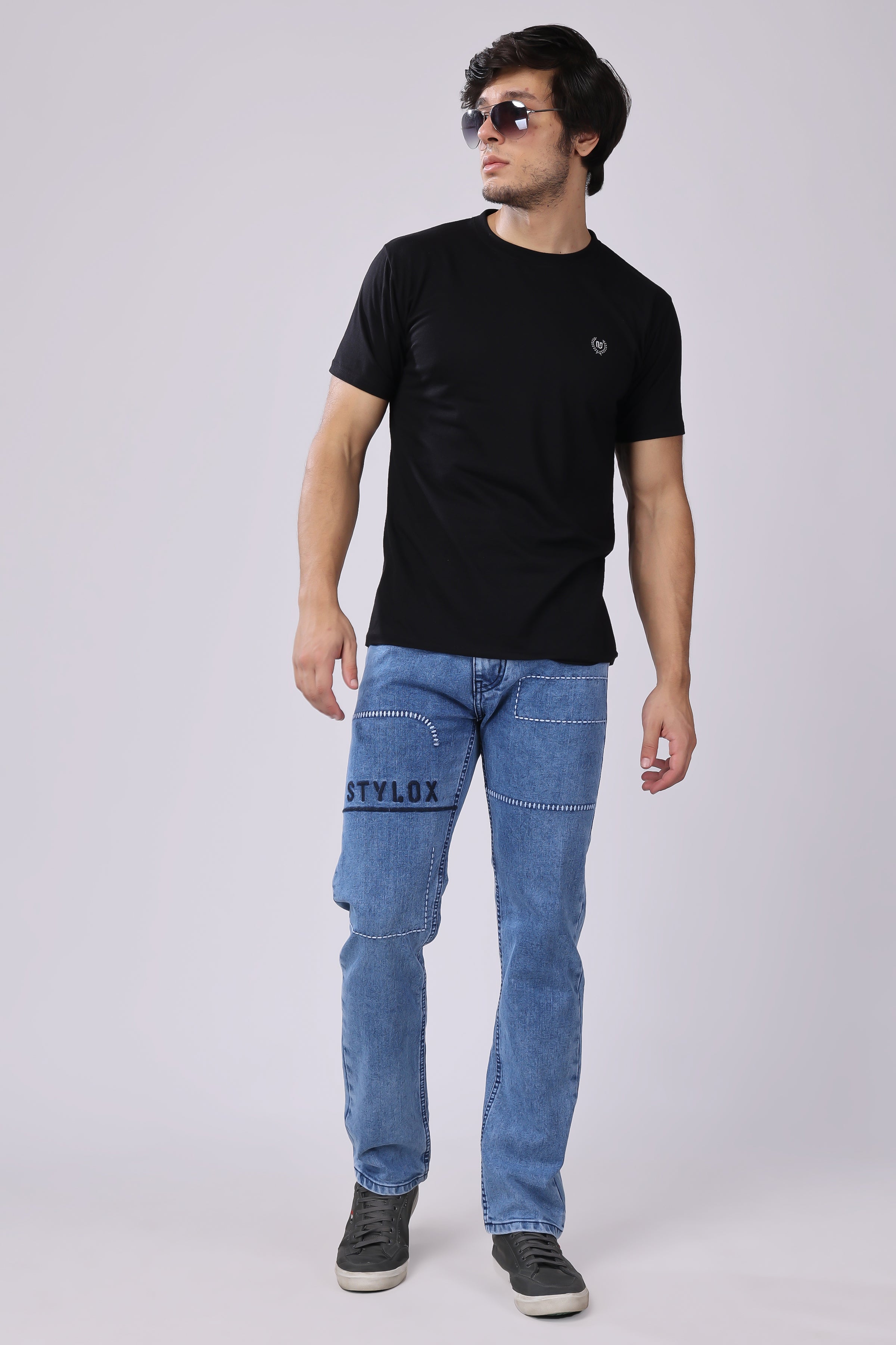 Stylox Men’s Comfort Fit Jeans in Light Blue - Stylox