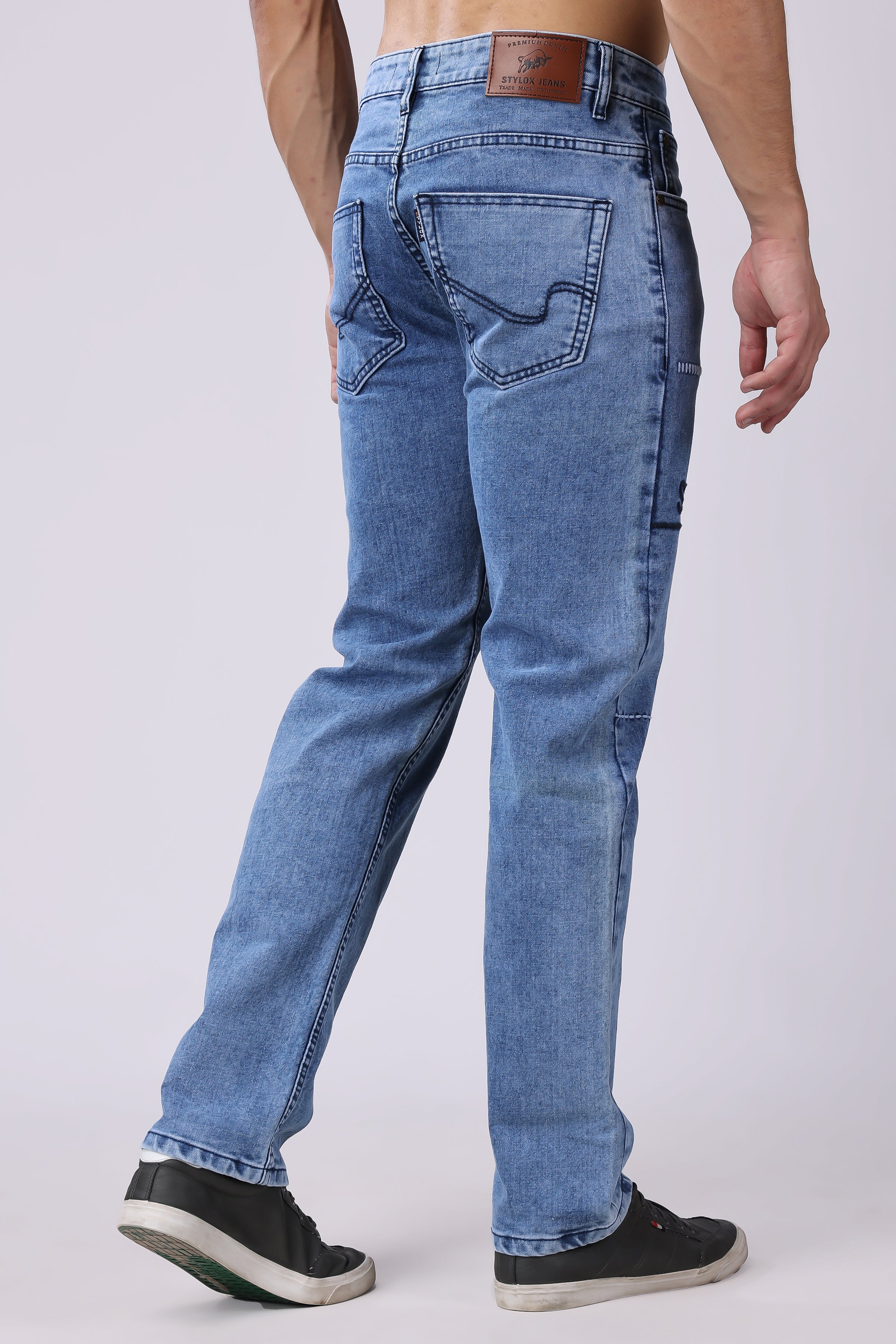 Stylox Men’s Comfort Fit Jeans in Light Blue - Stylox