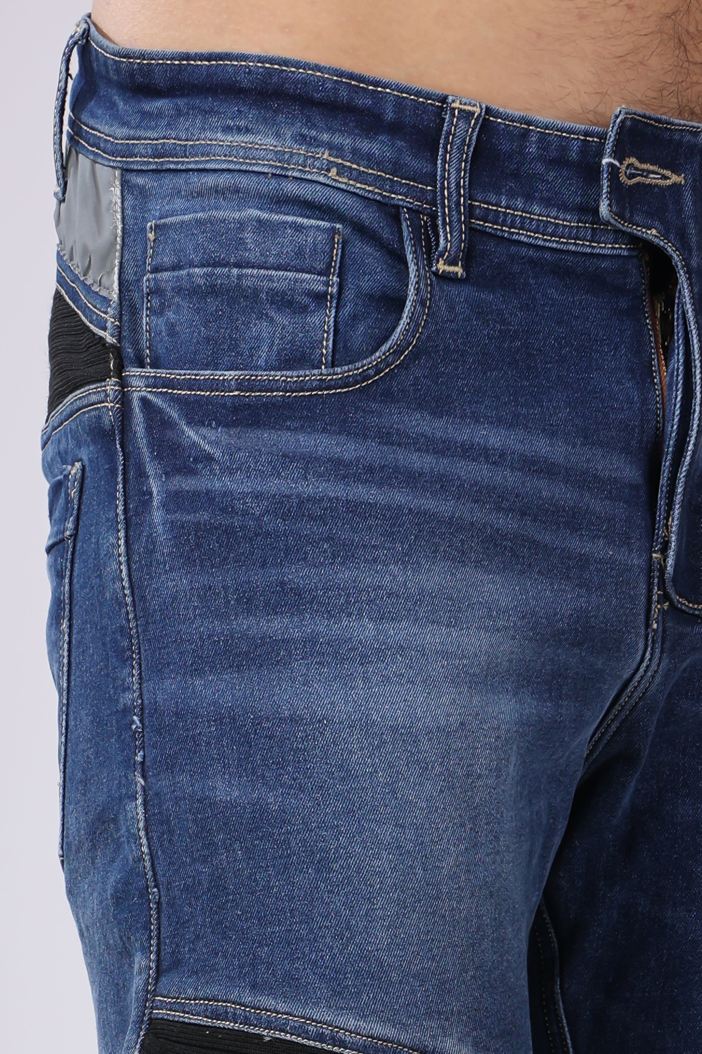 Stylox Slim Fit Biker Jeans | Blue | - Stylox