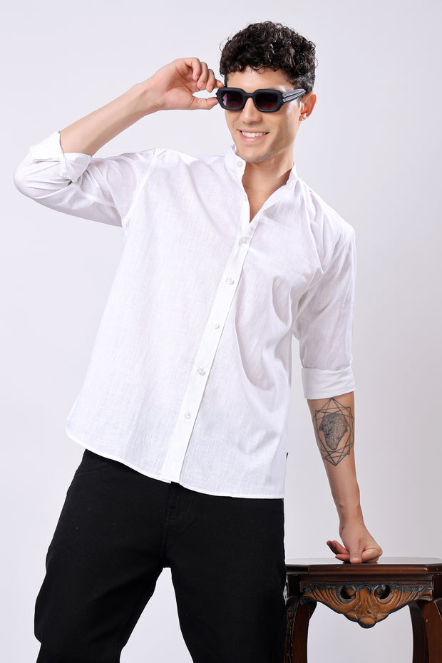 Stylox Solid White Shirt For Men