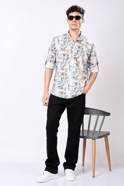 Stylox Printed Full Sleeve Casual Shirt For Men