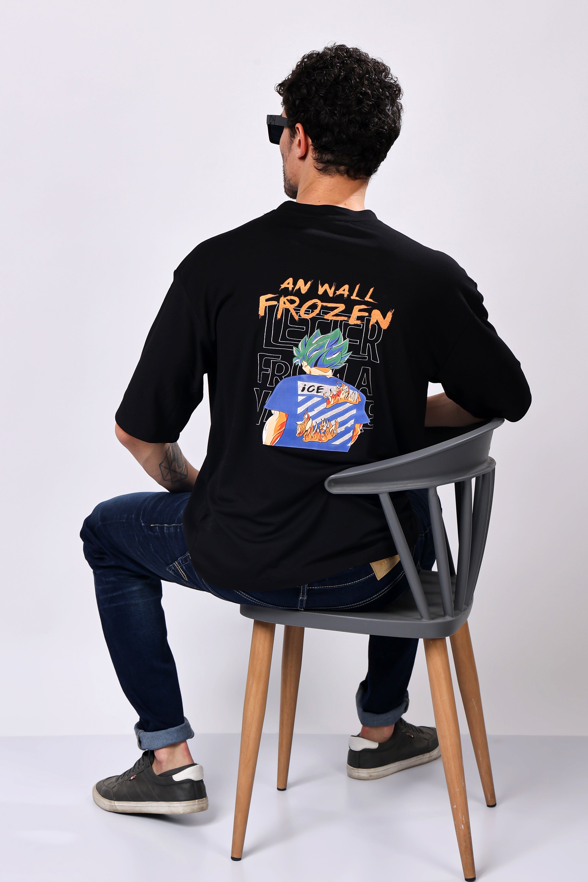 Stylox Men’s Oversized Round Neck Half Sleeve Back Printed T-Shirt | Premium Cotton Loose Fit Graphic Tee for Streetwear & Casual Style - Stylox