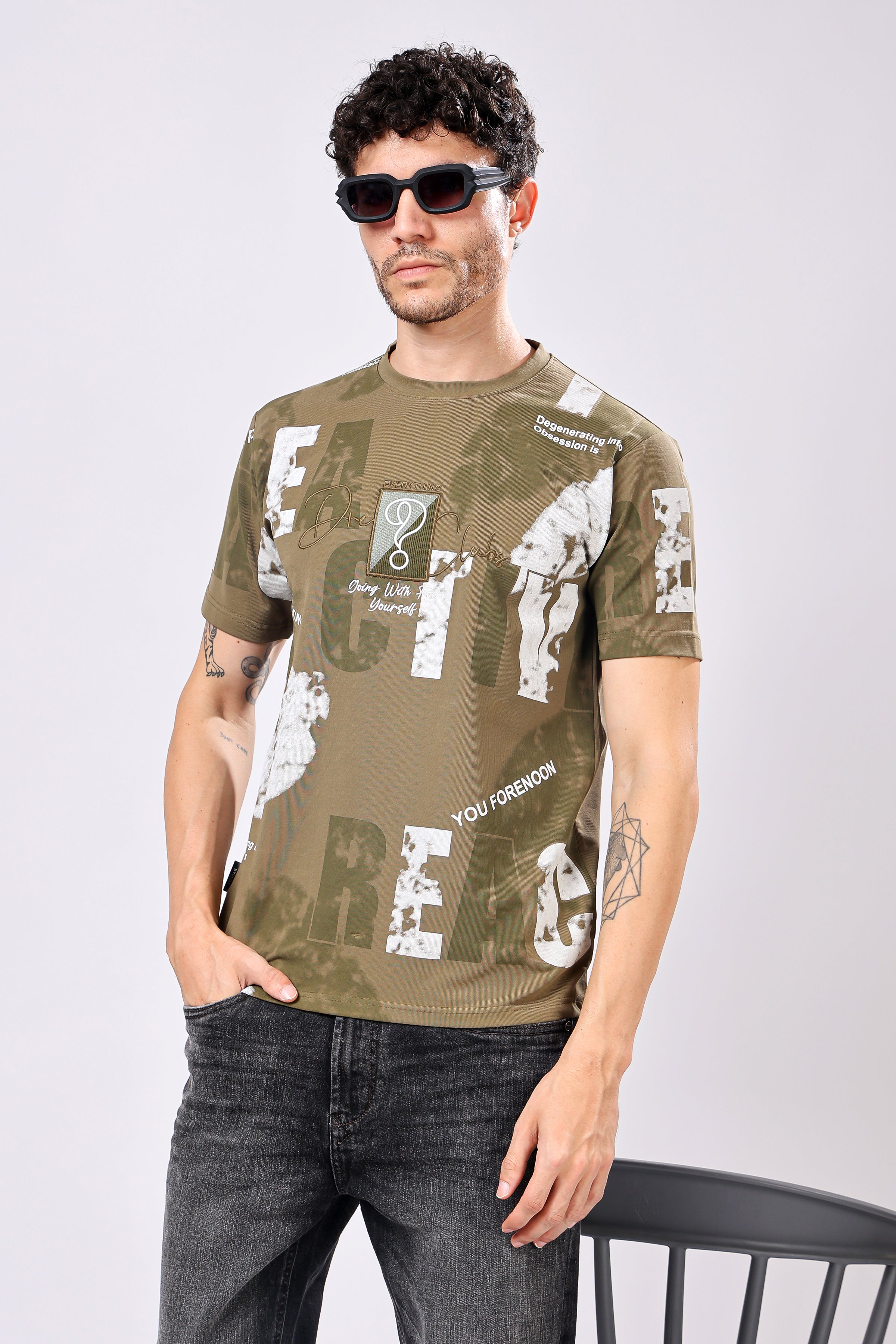 Stylox Men’s Regular Fit Round Neck Half Sleeve Printed T-Shirt | Casual Cotton Graphic Tee for Daily Wear