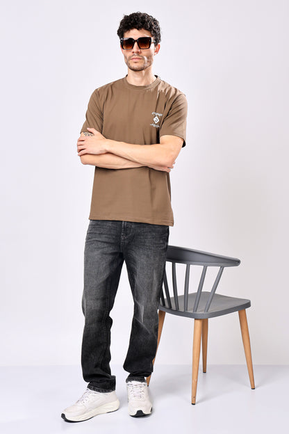 Stylox Men’s Oversized Round Neck Half Sleeve Back Printed T-Shirt | Premium Cotton Loose Fit Graphic Tee for Streetwear