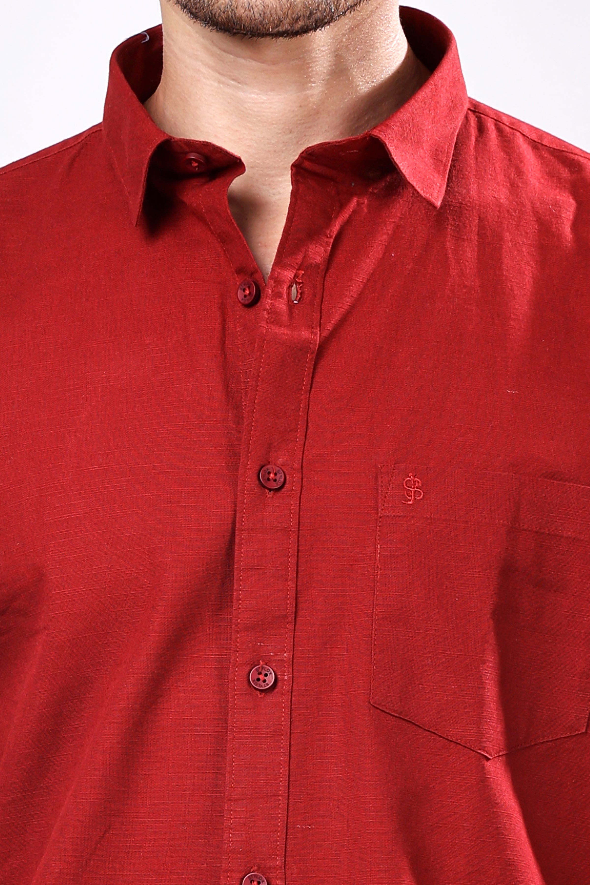 Stylox Men's Half Sleeve Solid Casual Shirt – Comfortable Cotton Blend Shirt for Smart Everyday Style - Stylox