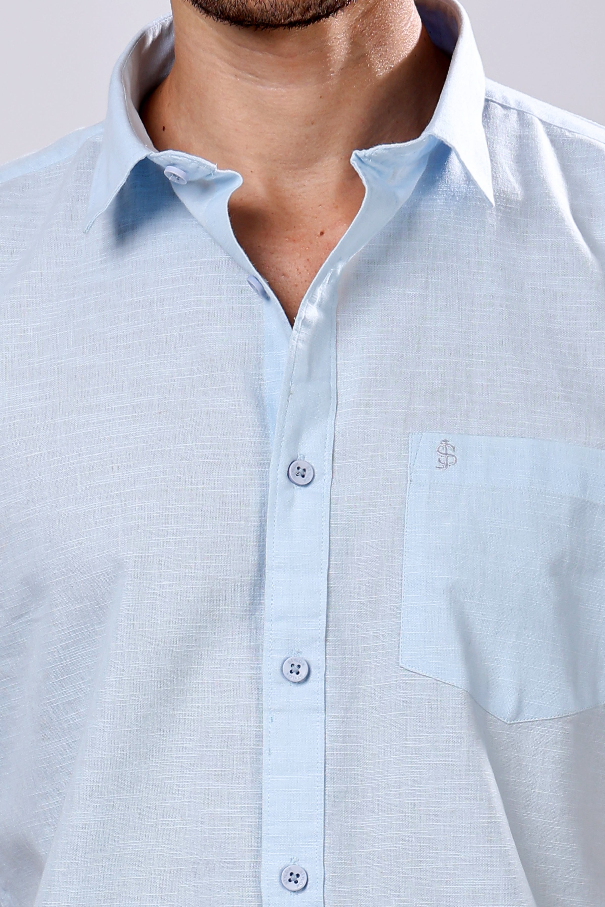Stylox Men's Half Sleeve Solid Casual Shirt – Comfortable Cotton Blend Shirt for Smart Everyday Style - Stylox