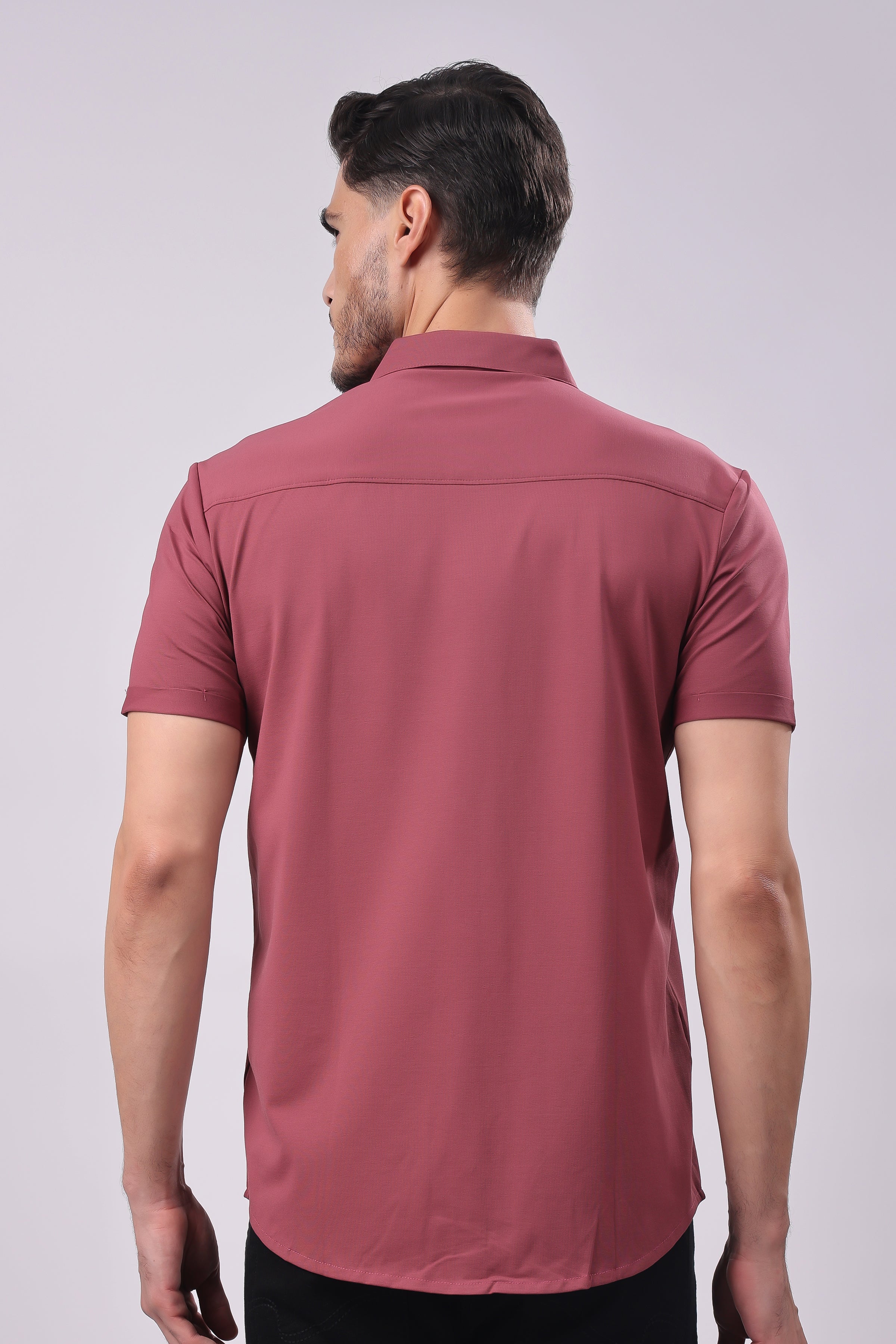 Stylox Men's Half Sleeve Front Open Casual Shirt – Premium Cotton Blend Button-Down Summer Shirt for Smart Everyday Comfort - Stylox