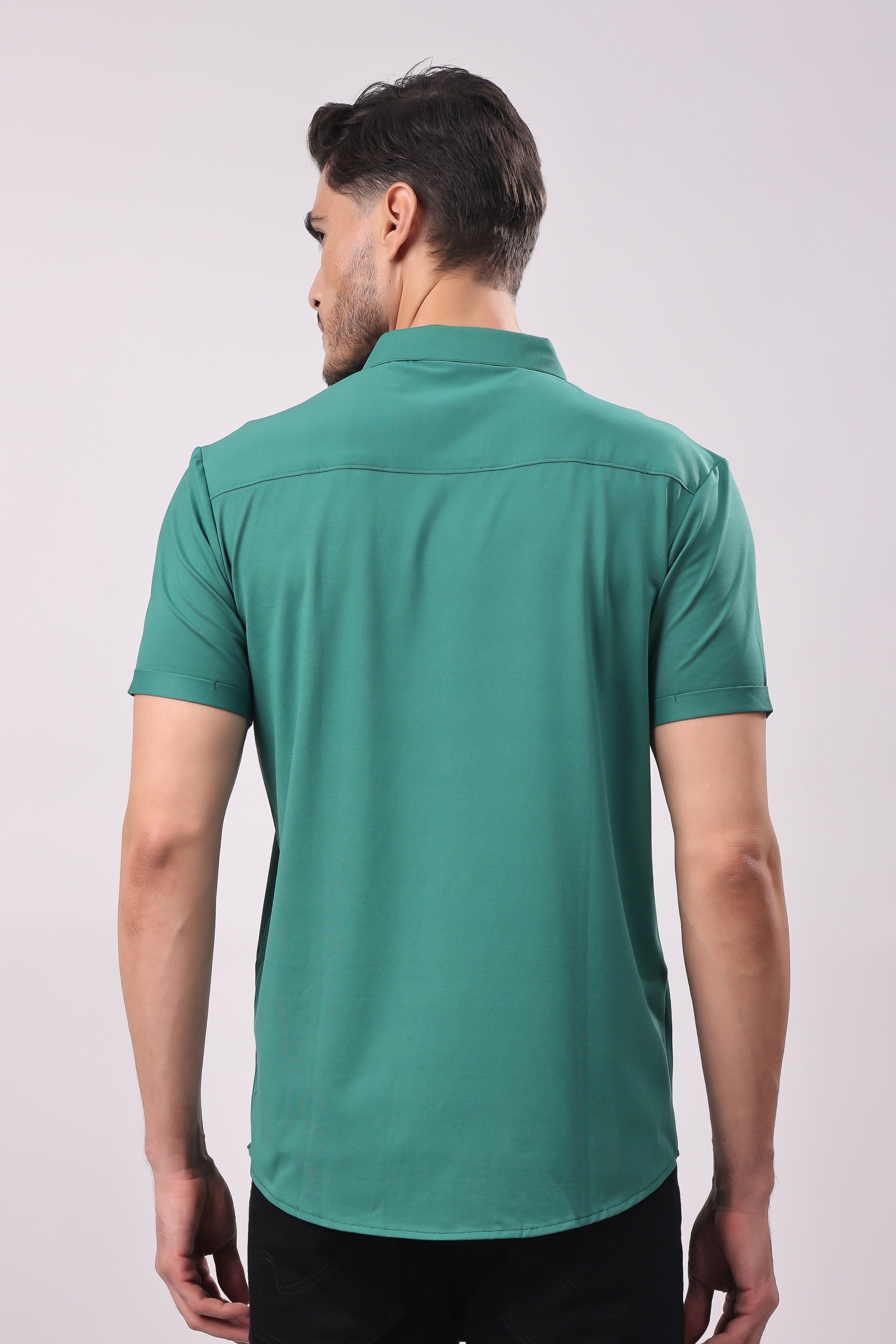 Stylox Men's Half Sleeve Front Open Casual Shirt – Premium Cotton Blend Button-Down Summer Shirt for Smart Everyday Comfort - Stylox