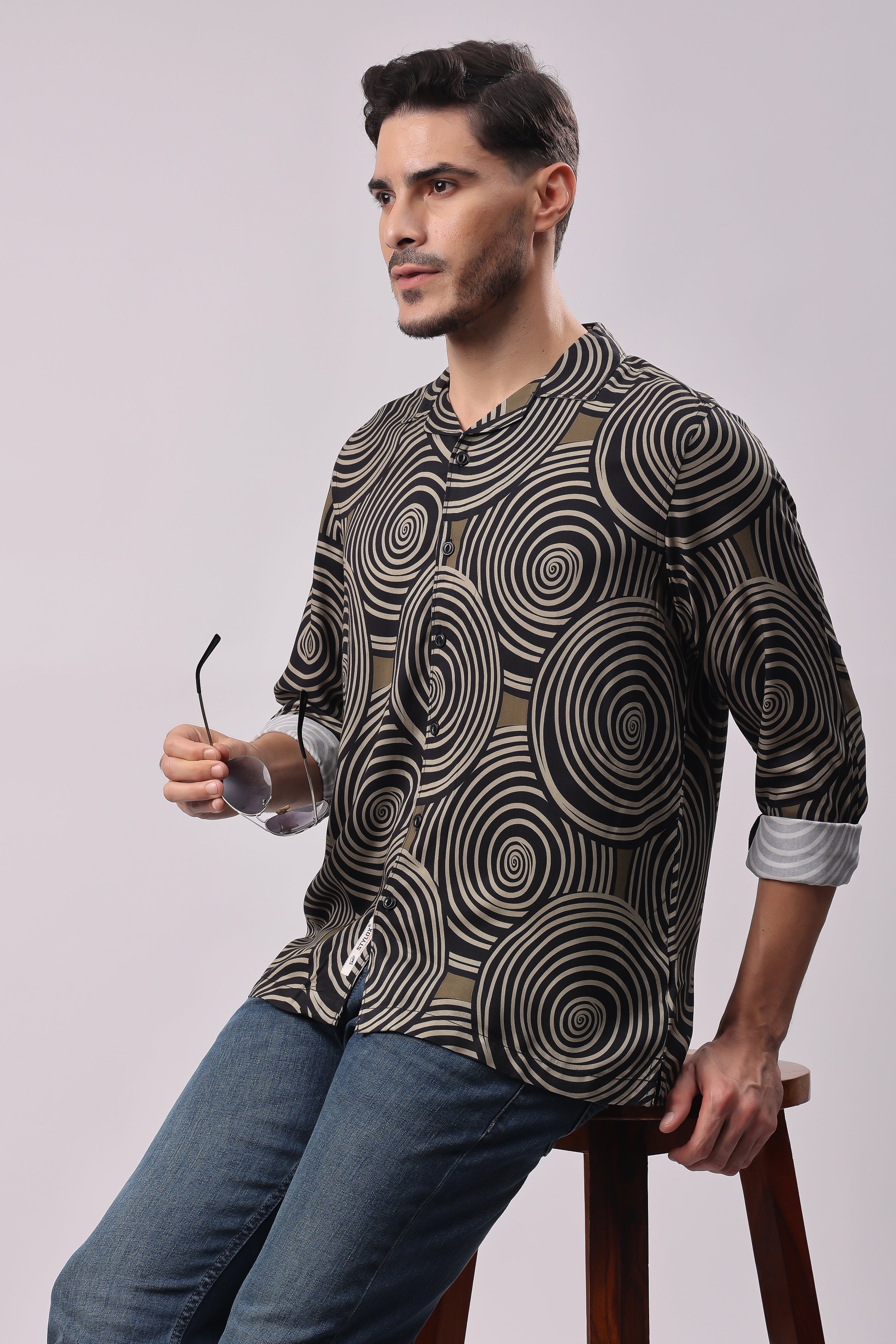 Stylox Mens Full Sleeve Print Shirt - Stylox