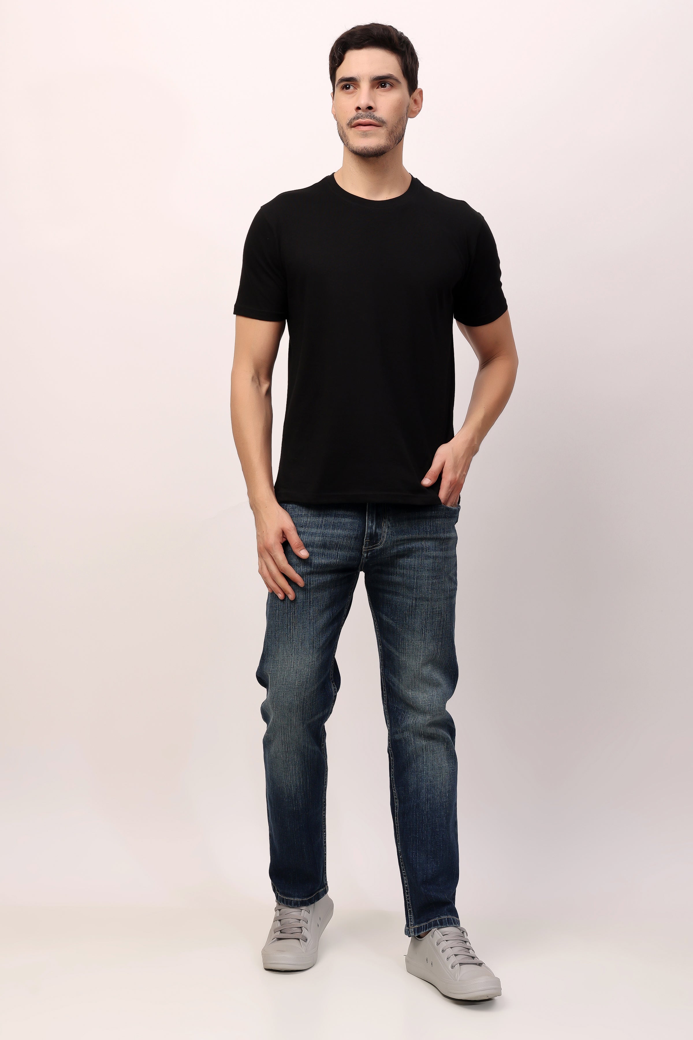 Stylox Men’s Regular Fit Round Neck Half Sleeve Solid T-Shirt | Premium Cotton Plain Casual Tee for Everyday Wear - Stylox