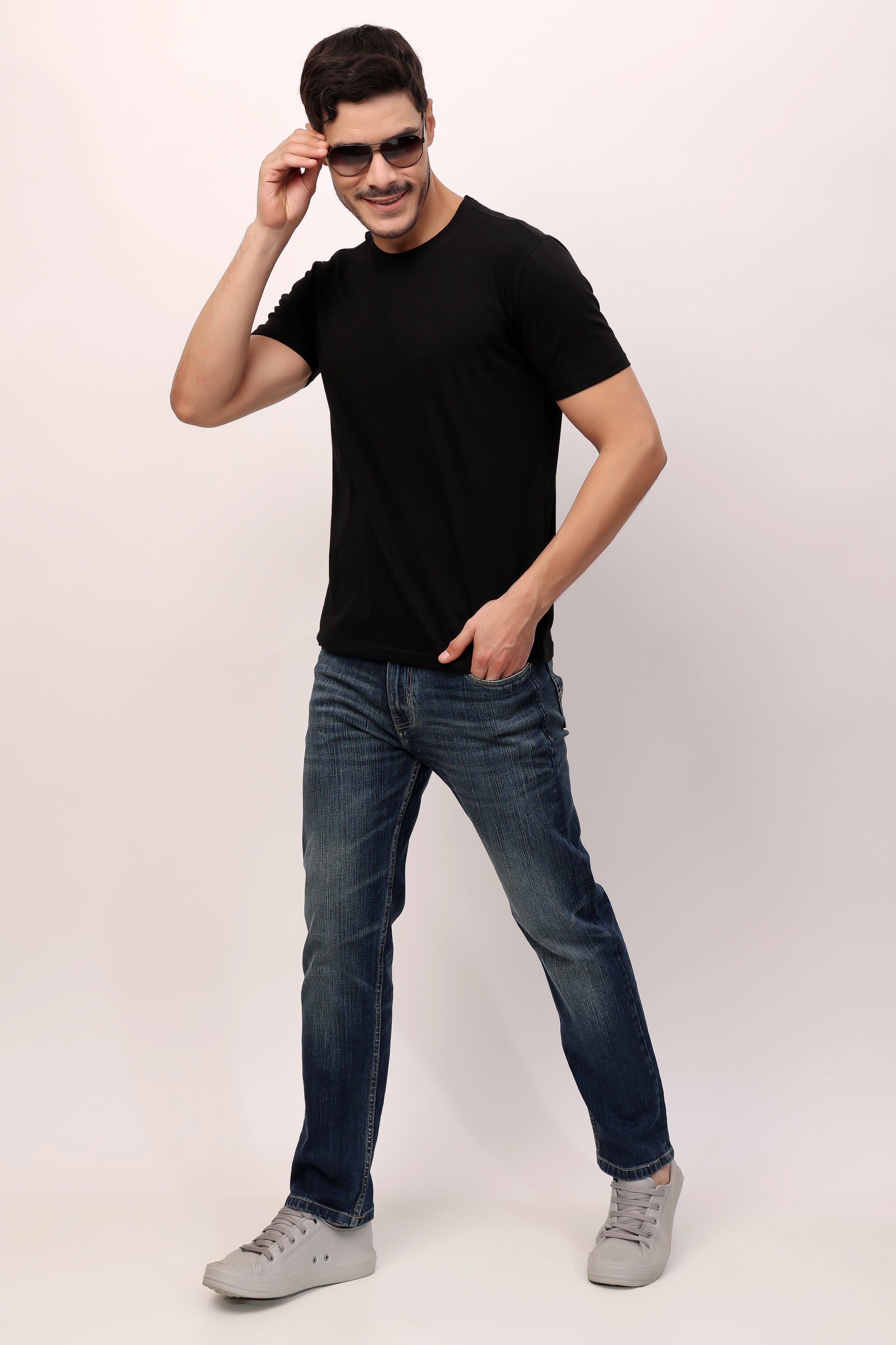 Stylox Men’s Regular Fit Round Neck Half Sleeve Solid T-Shirt | Premium Cotton Plain Casual Tee for Everyday Wear - Stylox
