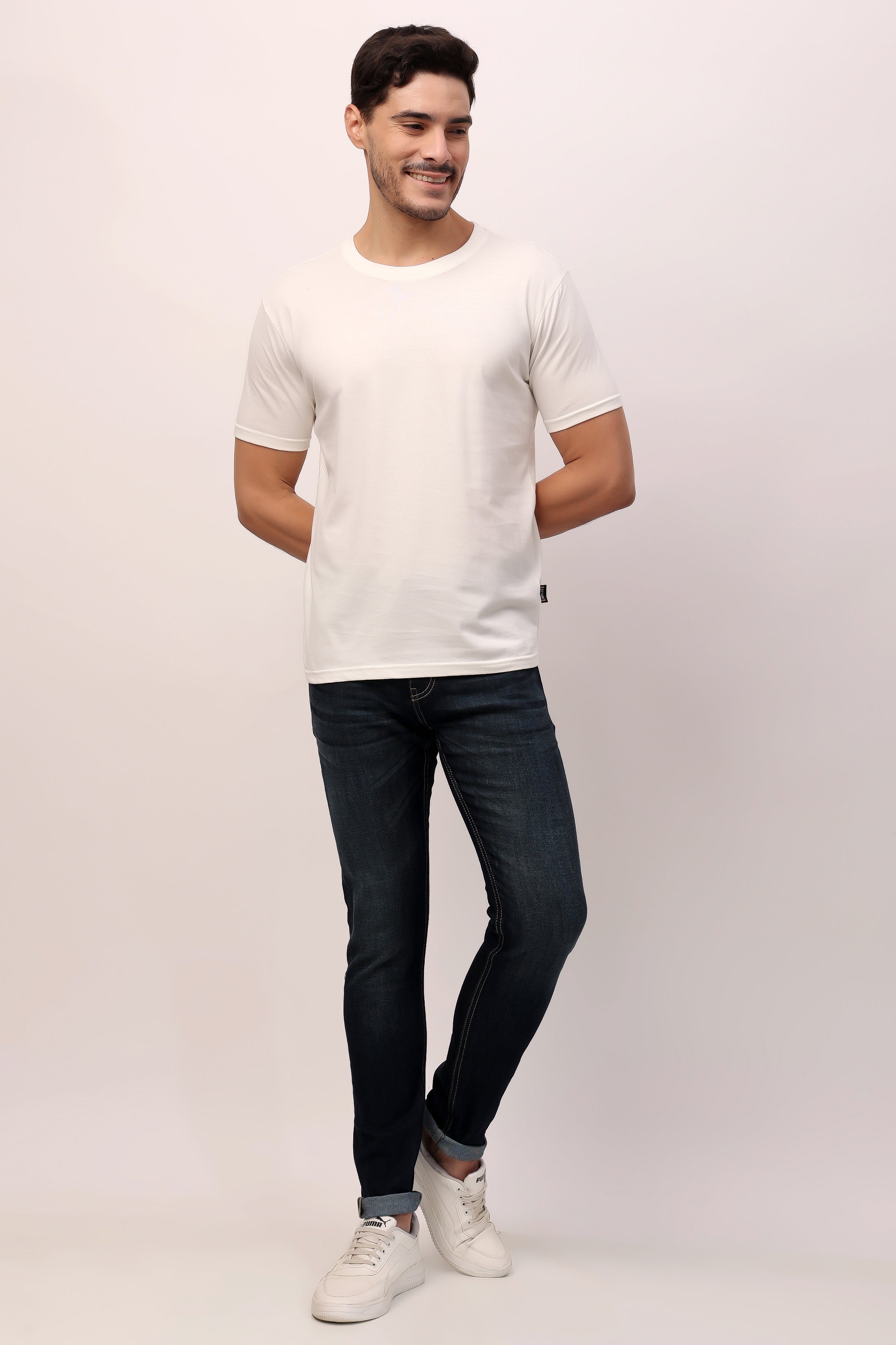 Stylox Men’s Regular Fit Round Neck Half Sleeve Solid T-Shirt | Premium Cotton Plain Casual Tee for Everyday Wear - Stylox