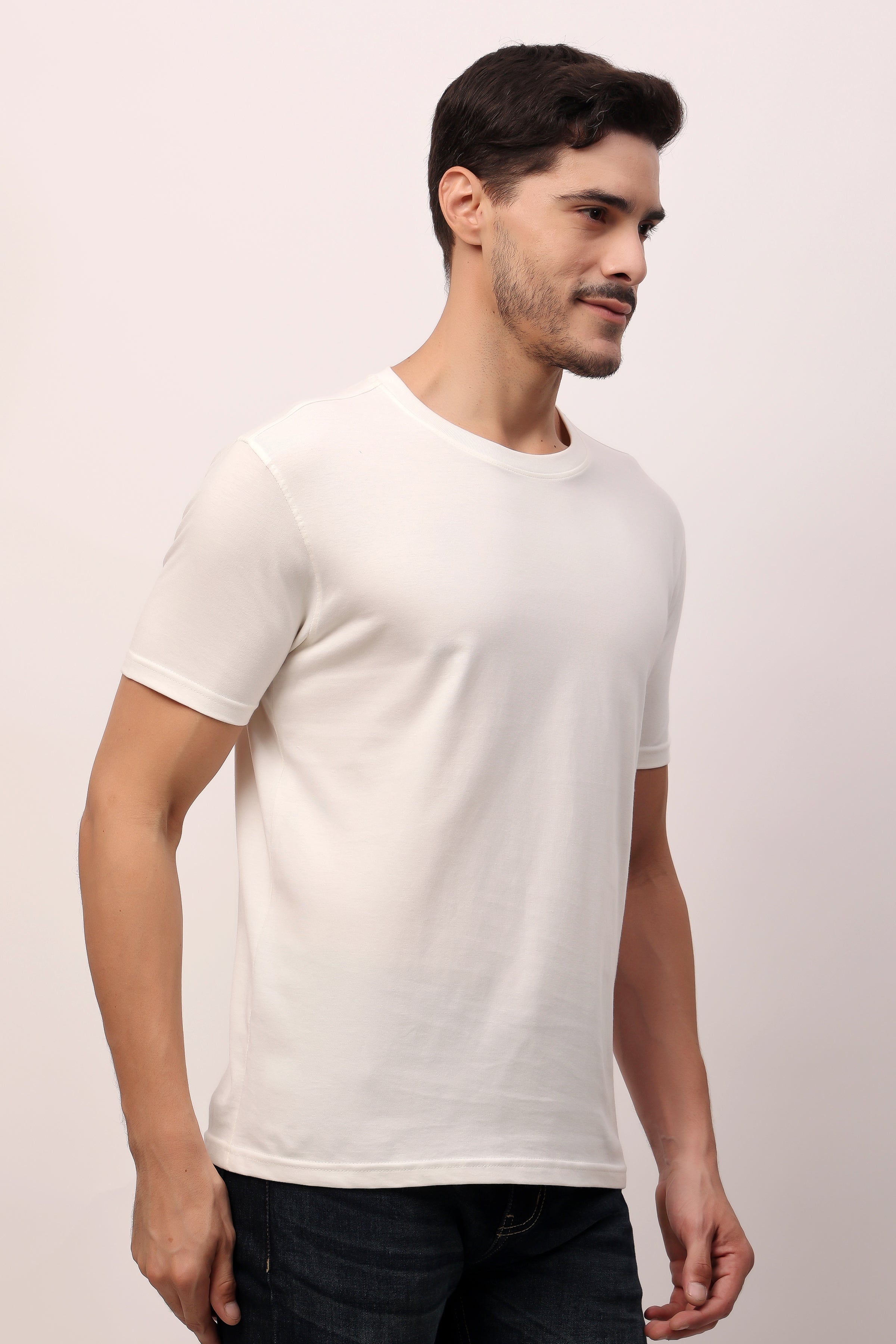 Stylox Men’s Regular Fit Round Neck Half Sleeve Solid T-Shirt | Premium Cotton Plain Casual Tee for Everyday Wear - Stylox