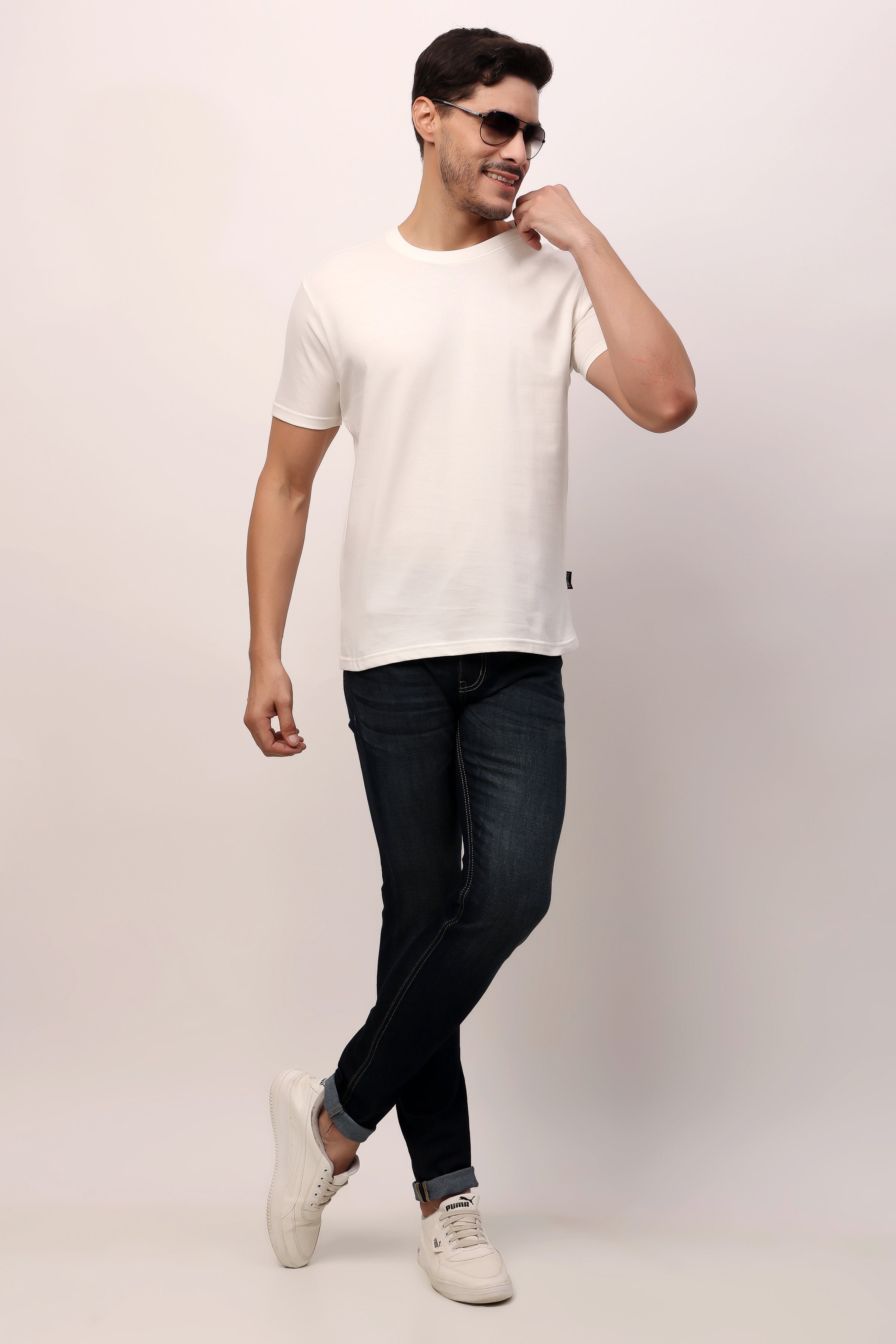 Stylox Men’s Regular Fit Round Neck Half Sleeve Solid T-Shirt | Premium Cotton Plain Casual Tee for Everyday Wear - Stylox