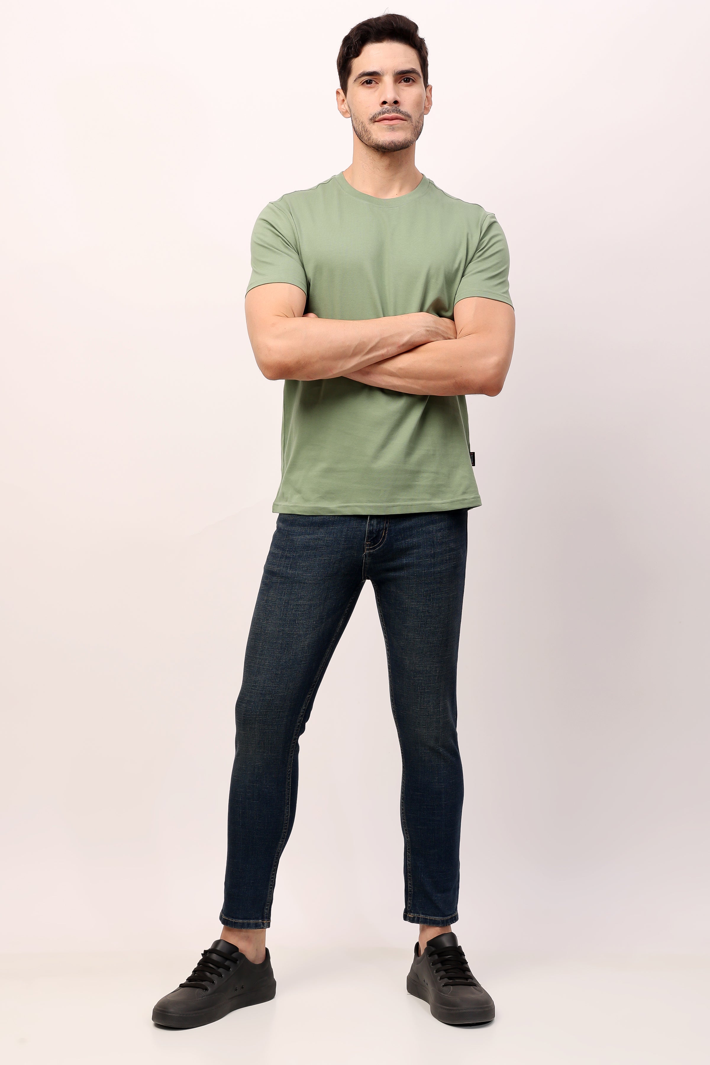 Stylox Men’s Regular Fit Round Neck Half Sleeve Solid T-Shirt | Premium Cotton Plain Casual Tee for Everyday Wear - Stylox