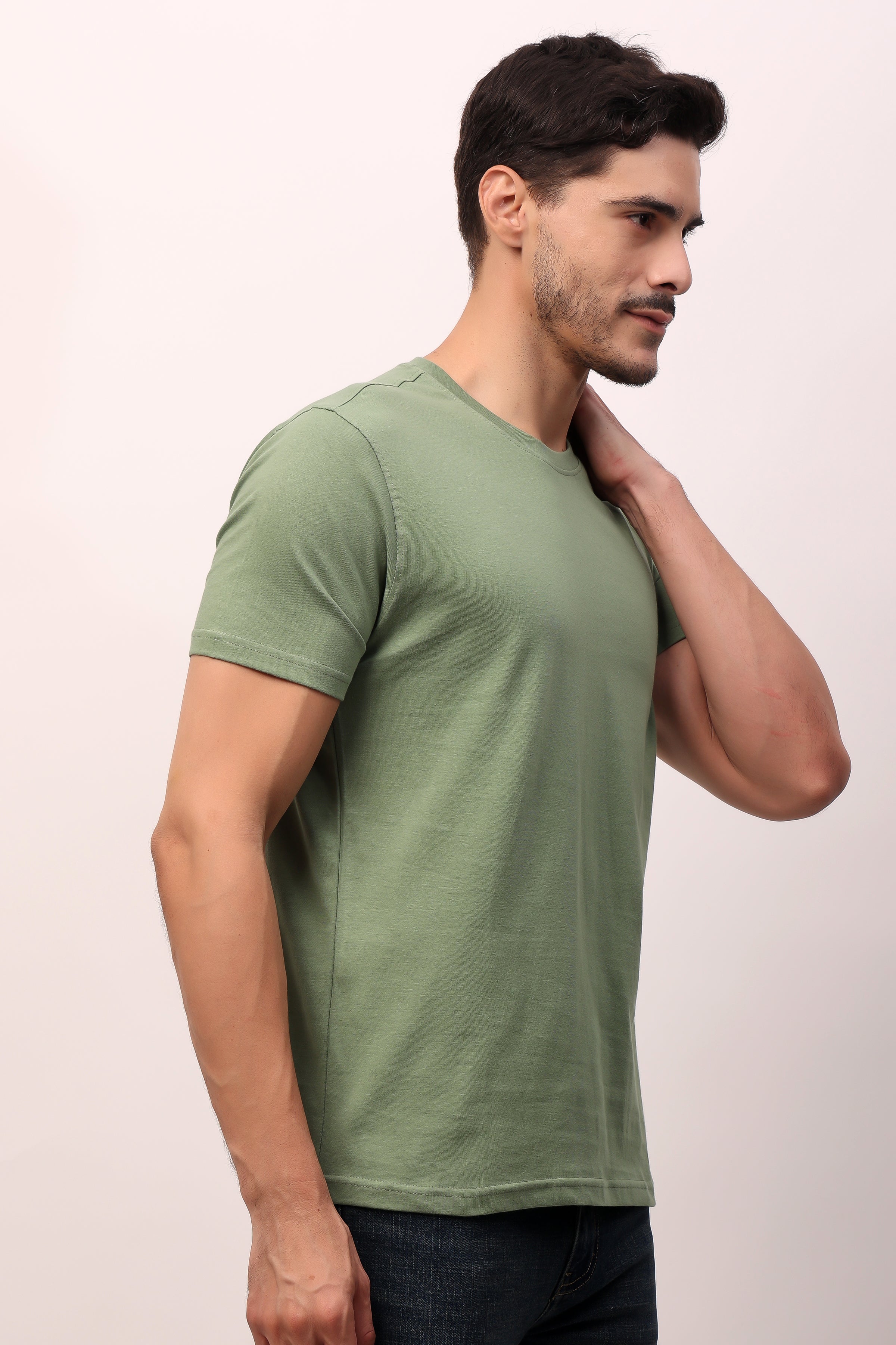 Stylox Men’s Regular Fit Round Neck Half Sleeve Solid T-Shirt | Premium Cotton Plain Casual Tee for Everyday Wear - Stylox