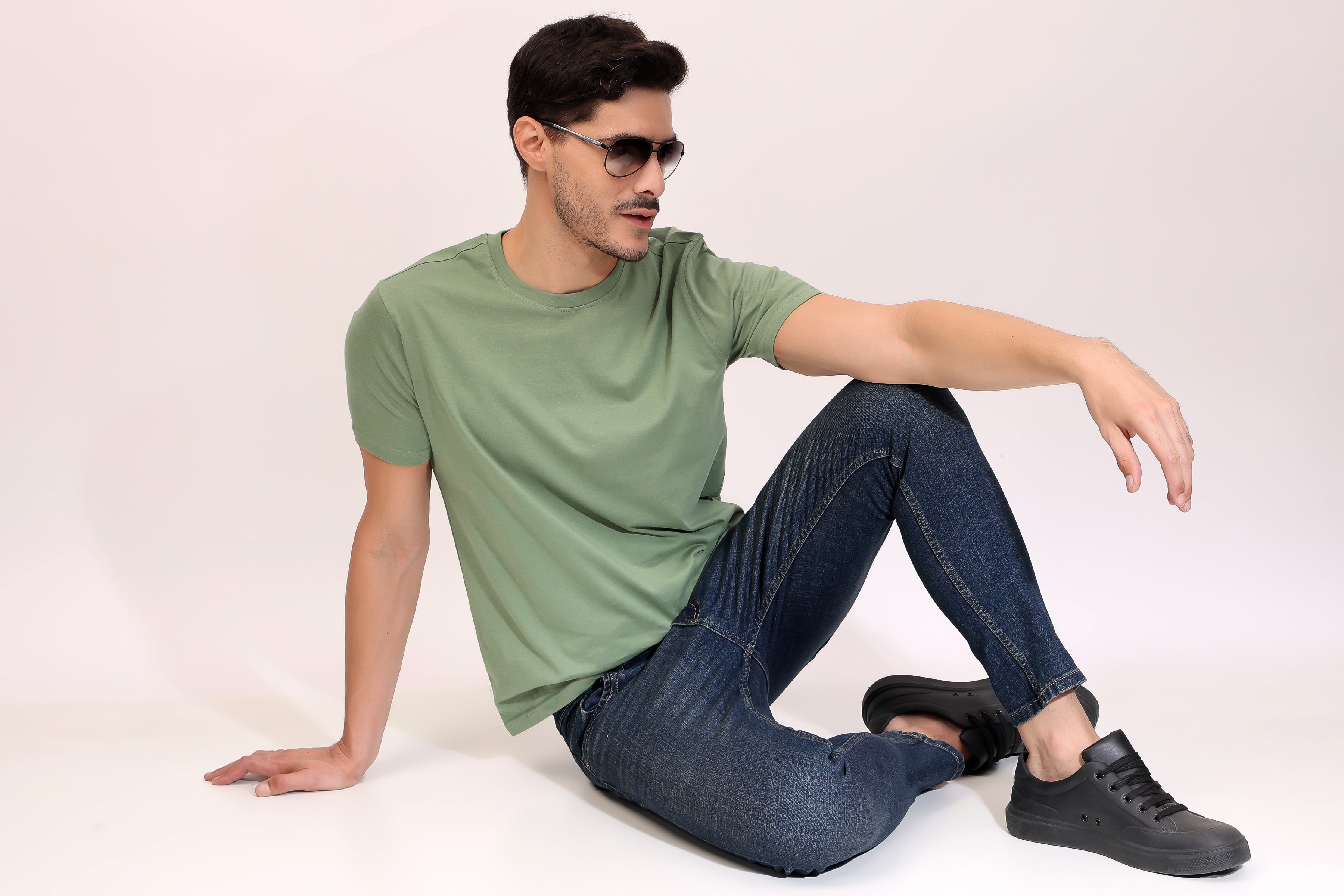 Stylox Men’s Regular Fit Round Neck Half Sleeve Solid T-Shirt | Premium Cotton Plain Casual Tee for Everyday Wear - Stylox