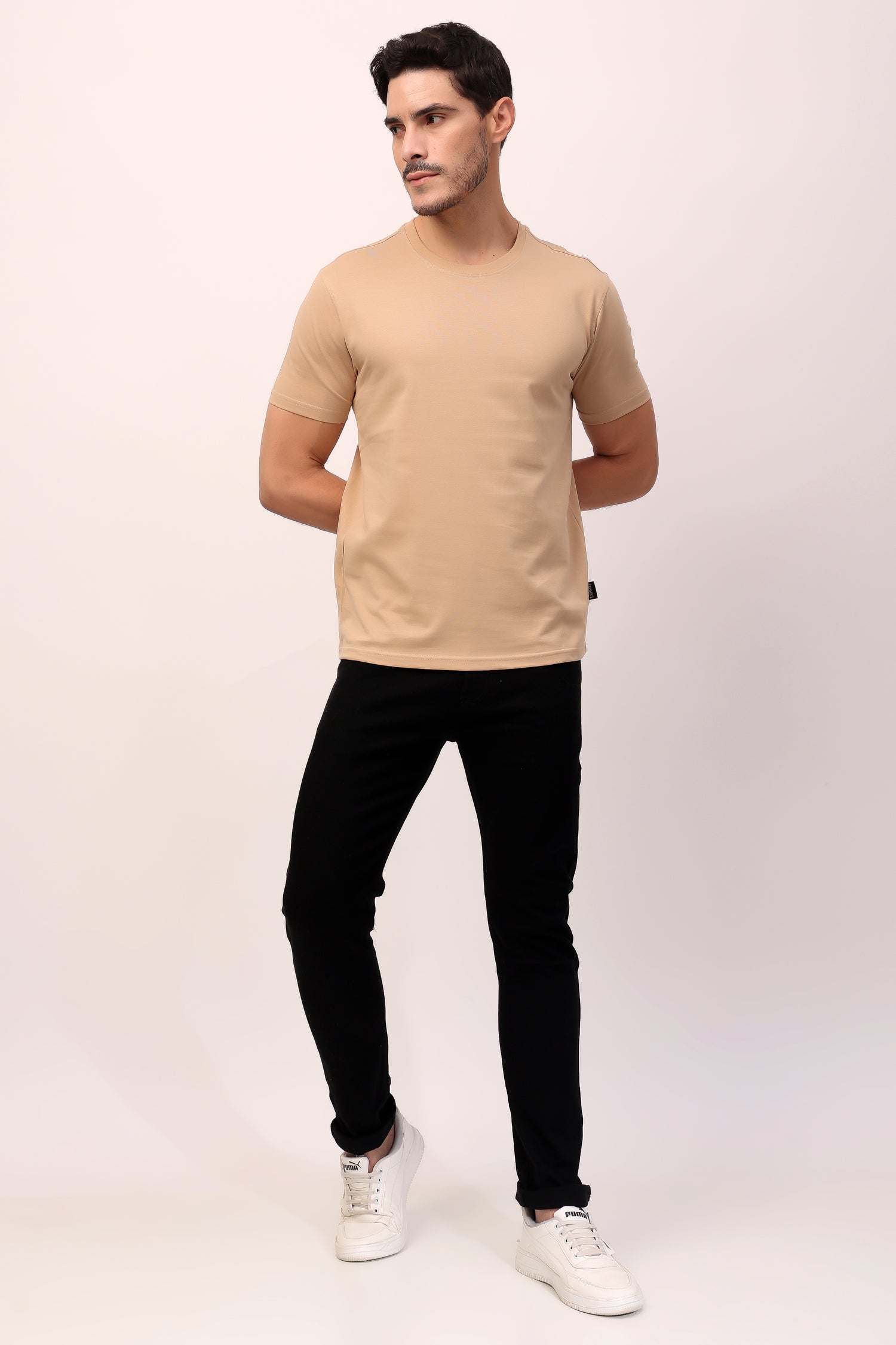 Stylox Men’s Regular Fit Round Neck Half Sleeve Solid T-Shirt | Premium Cotton Plain Casual Tee for Everyday Wear