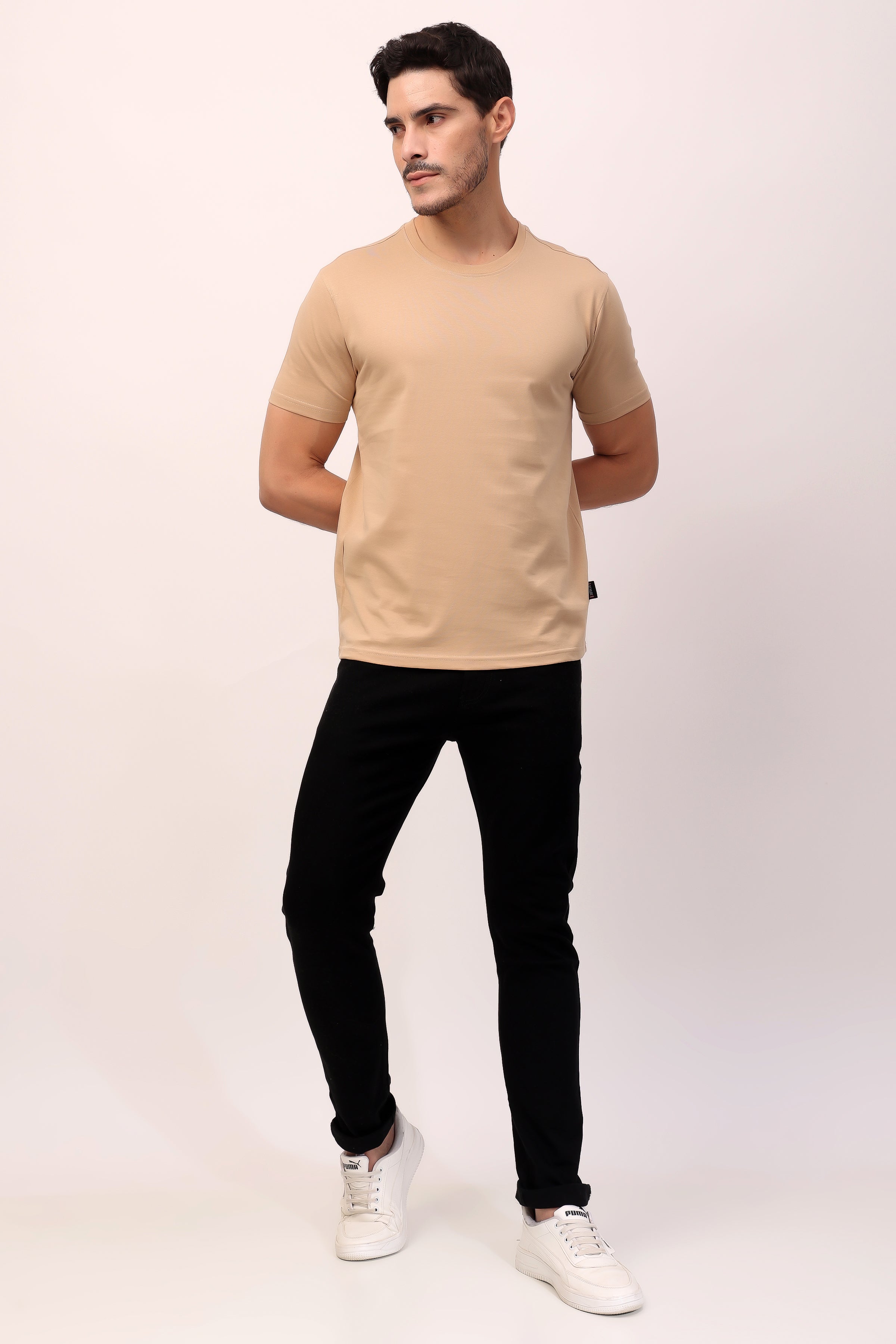 Stylox Men’s Regular Fit Round Neck Half Sleeve Solid T-Shirt | Premium Cotton Plain Casual Tee for Everyday Wear - Stylox