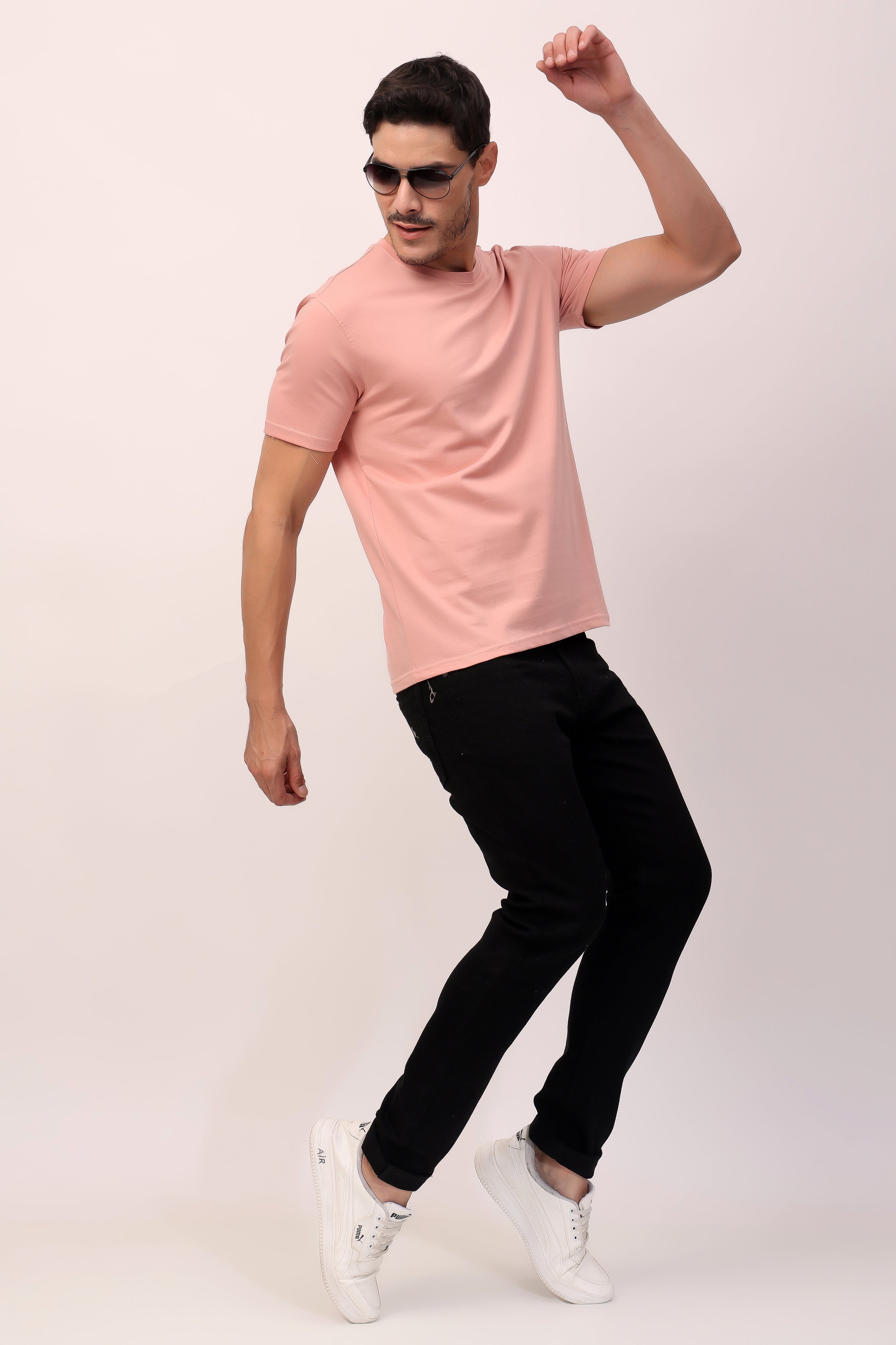 Stylox Men’s Regular Fit Round Neck Half Sleeve Solid T-Shirt | Premium Cotton Plain Casual Tee for Everyday Wear - Stylox