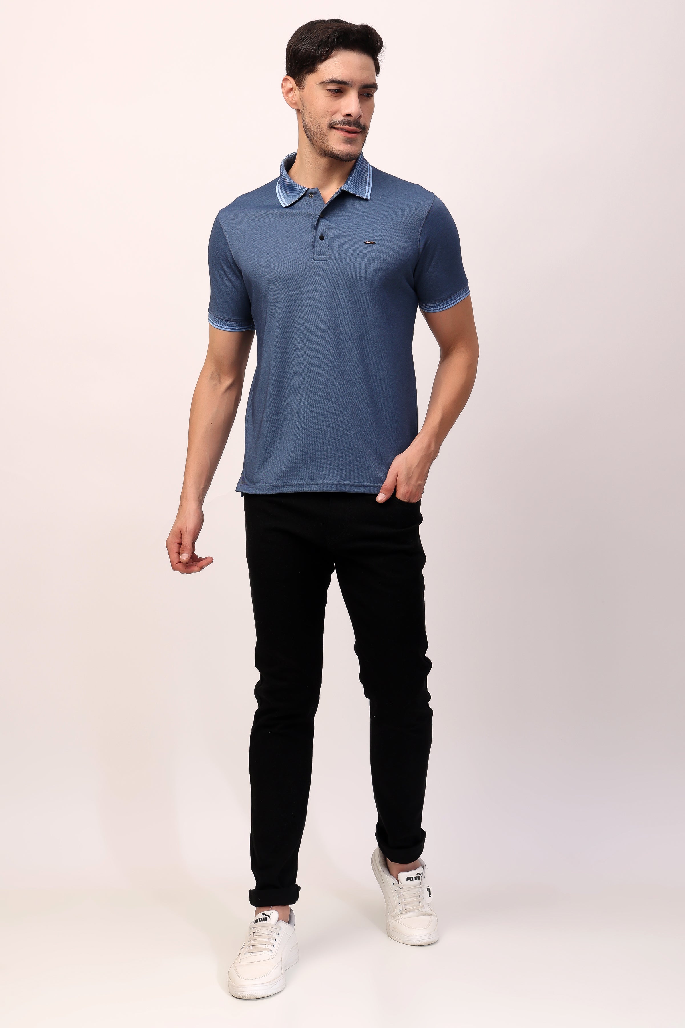 STYLOX Men's Half Sleeve Solid Polo T-shirt - Stylox
