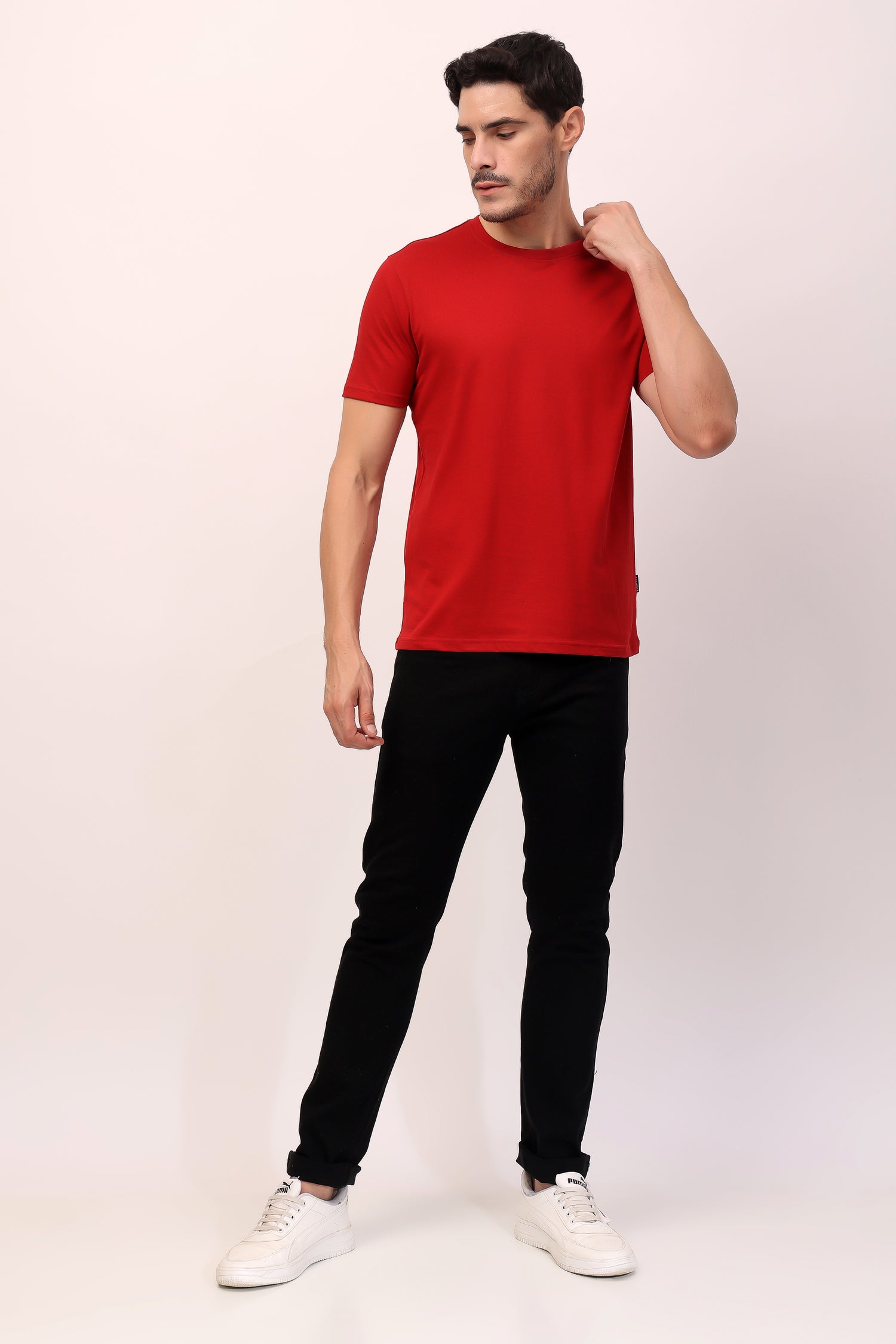 Stylox Men’s Regular Fit Round Neck Half Sleeve Solid T-Shirt | Premium Cotton Plain Casual Tee for Everyday Wear