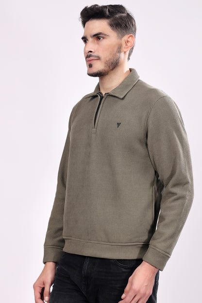 STYLOX Zipper Neck SWEATSHIRT For Men