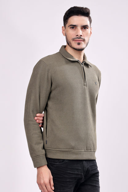 STYLOX Zipper Neck SWEATSHIRT For Men