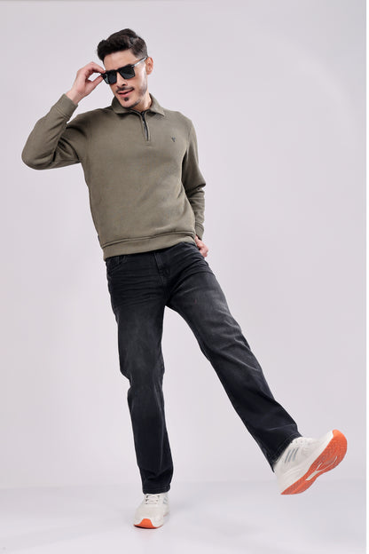 STYLOX Zipper Neck SWEATSHIRT For Men