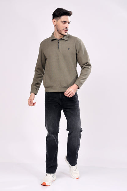 STYLOX Zipper Neck SWEATSHIRT For Men