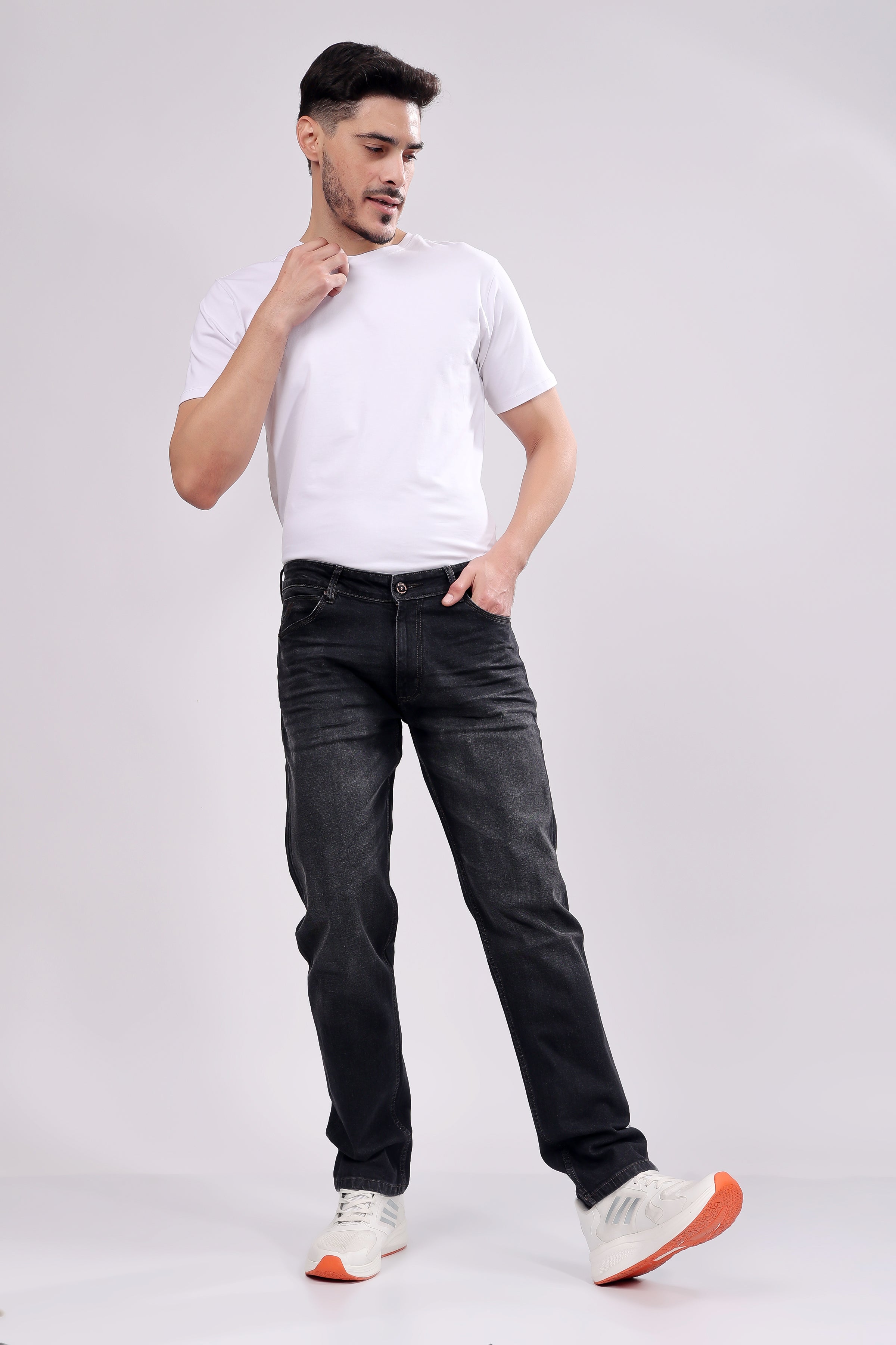 Stylox Men Slim Fit Denim Jeans - Dark Grey, - 5310-11211 - Stylox