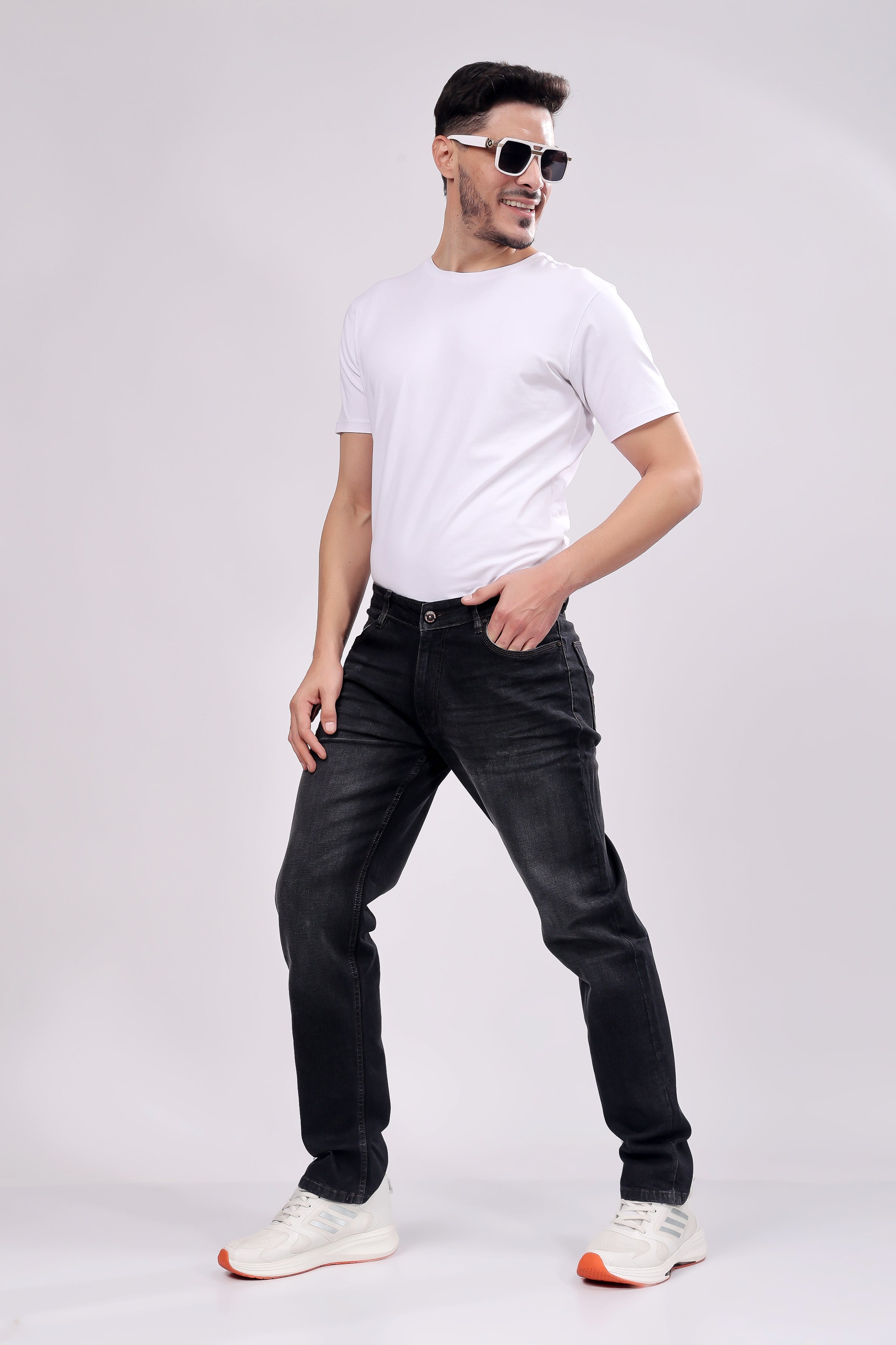 Stylox Men Slim Fit Denim Jeans - Dark Grey, - 5310-11211 - Stylox
