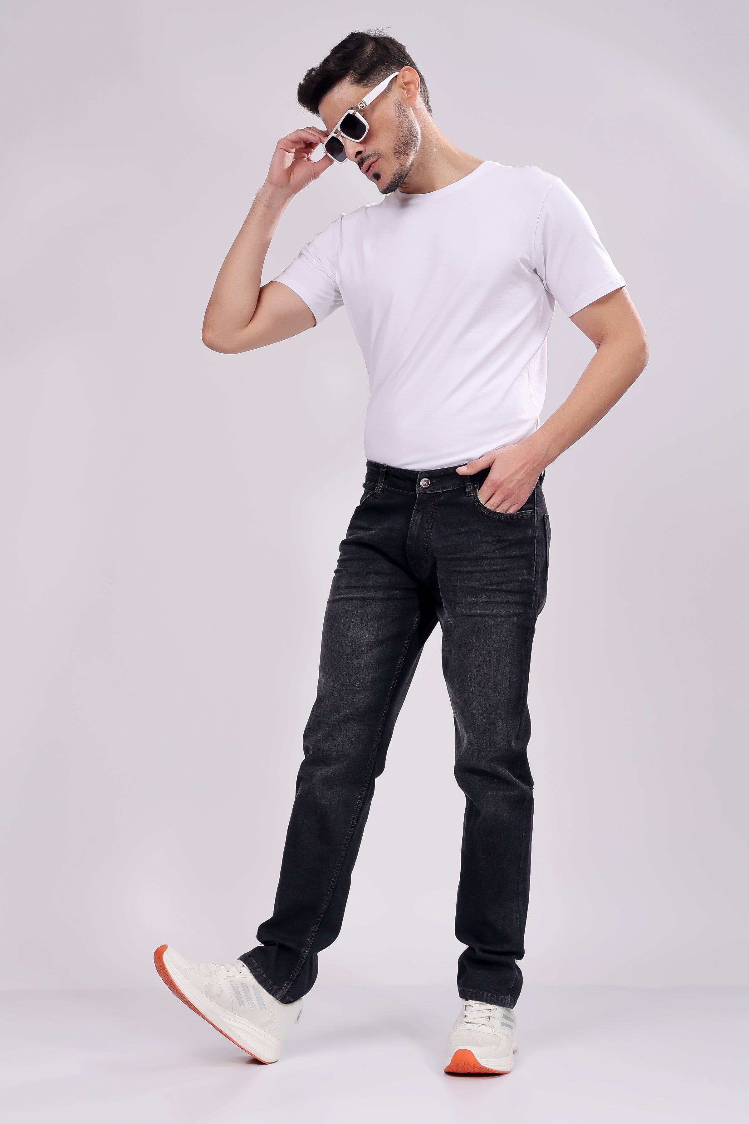 Stylox Men Slim Fit Denim Jeans - Dark Grey, - 5310-11211 - Stylox