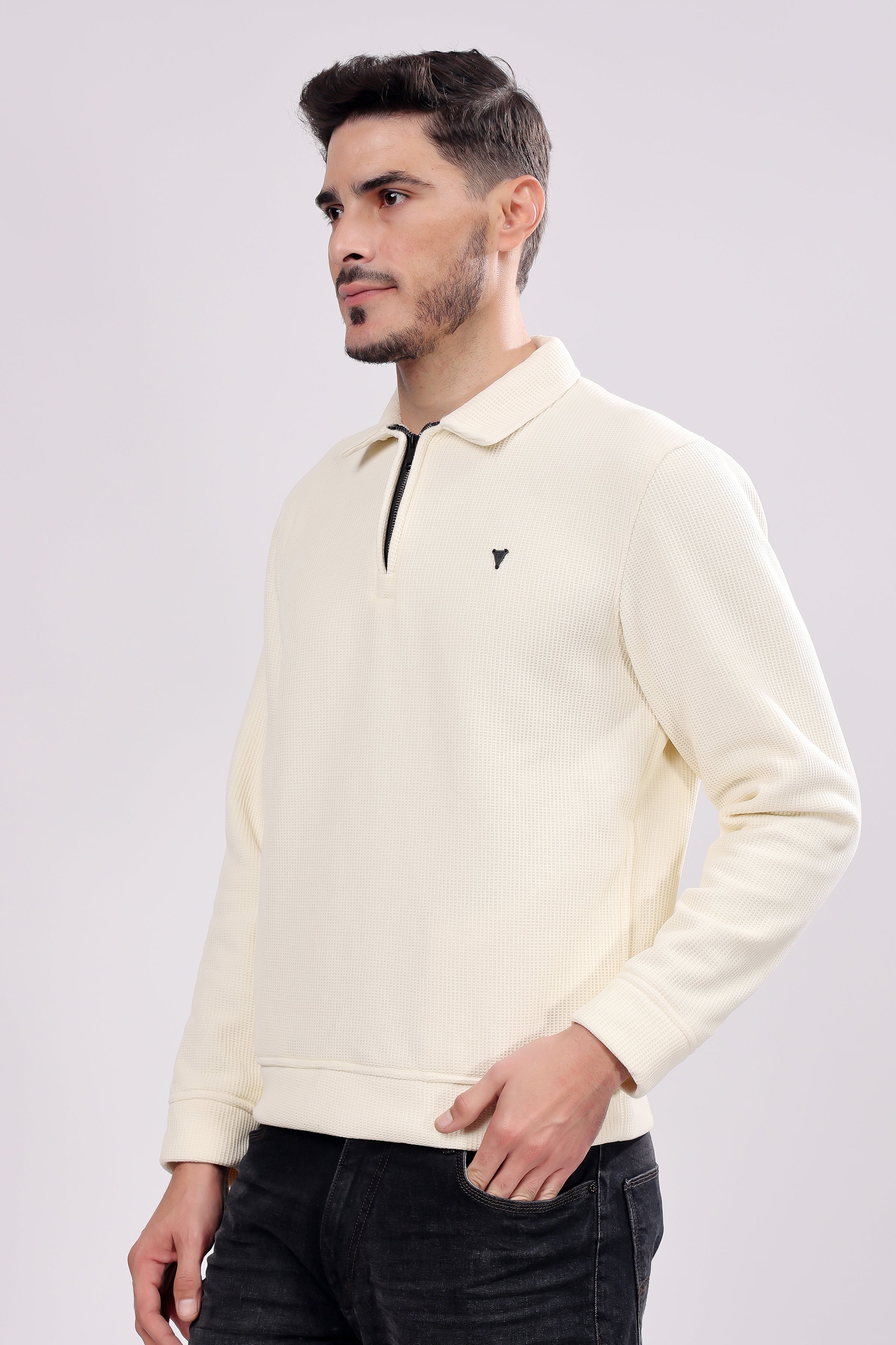 STYLOX Zipper Neck SWEATSHIRT For Men