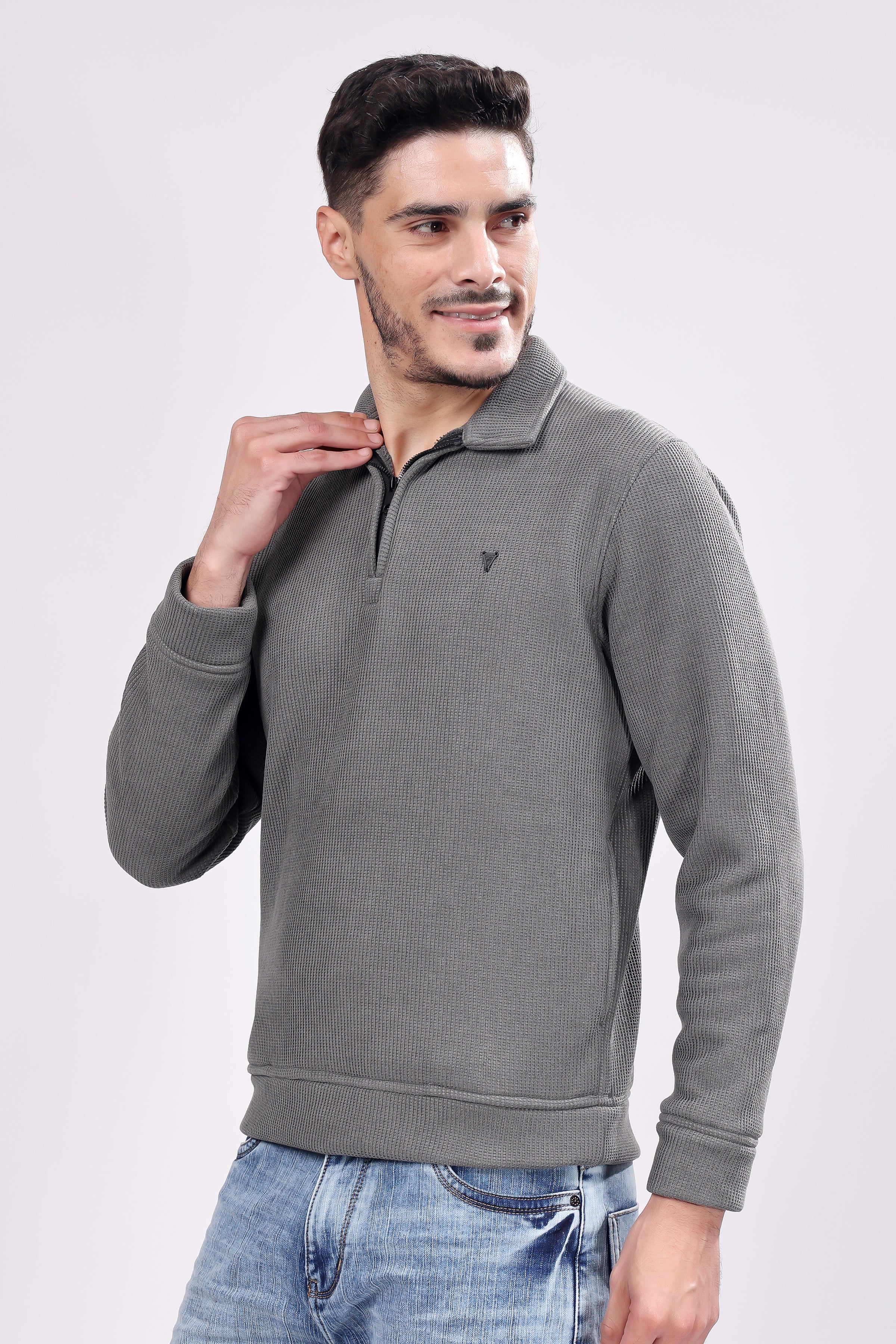STYLOX Zipper Neck SWEATSHIRT For Men