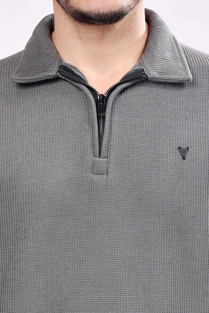 STYLOX Zipper Neck SWEATSHIRT For Men
