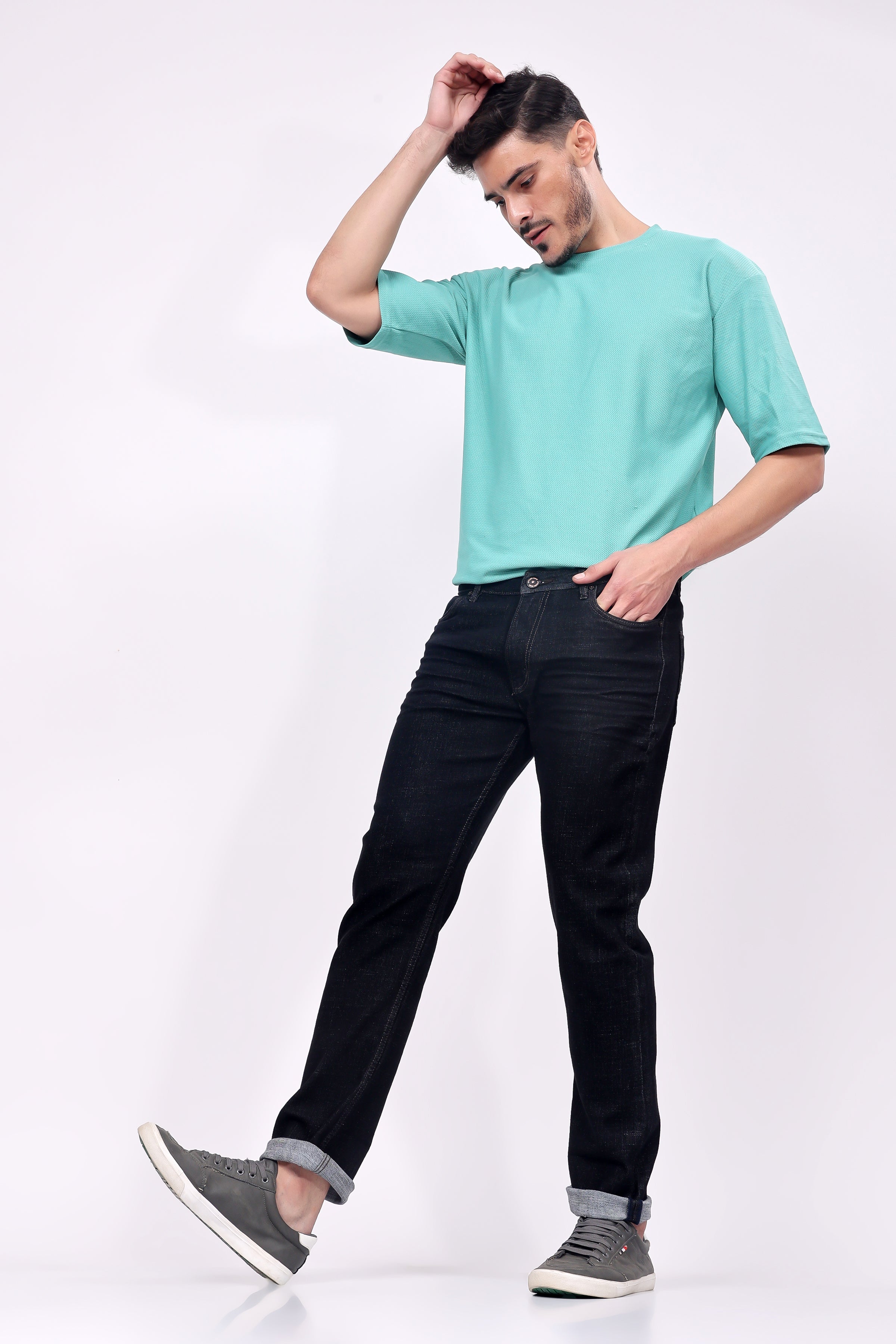 Stylox Slim Fit Denim Jeans for Men - Black -  5310-11229 - Stylox