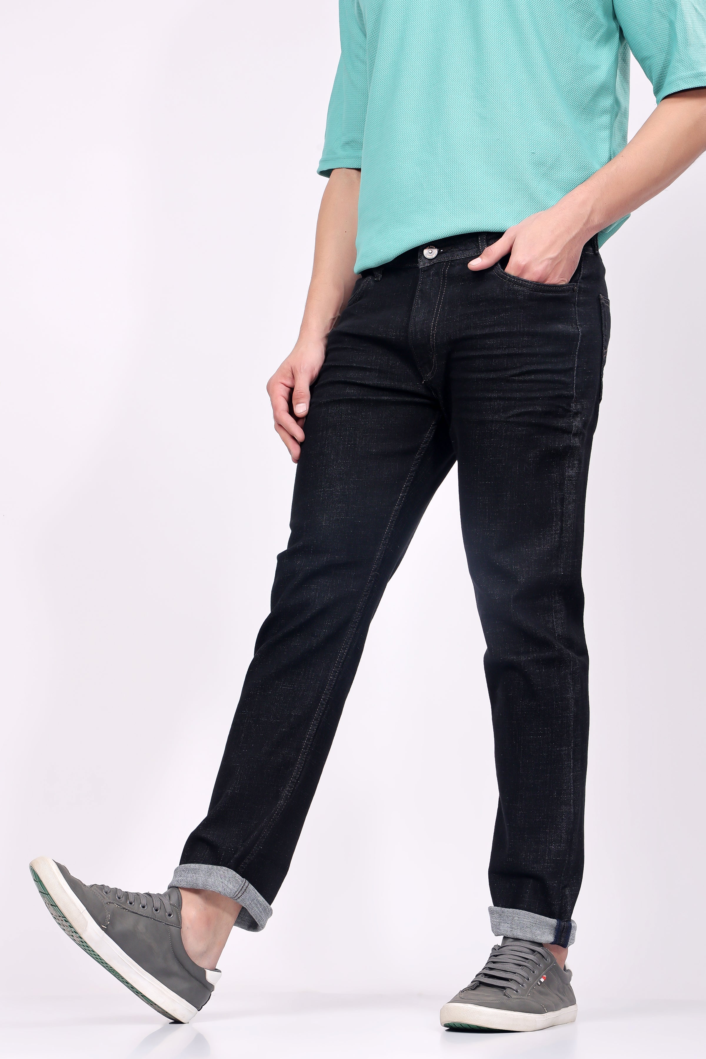 Stylox Slim Fit Denim Jeans for Men - Black -  5310-11229 - Stylox
