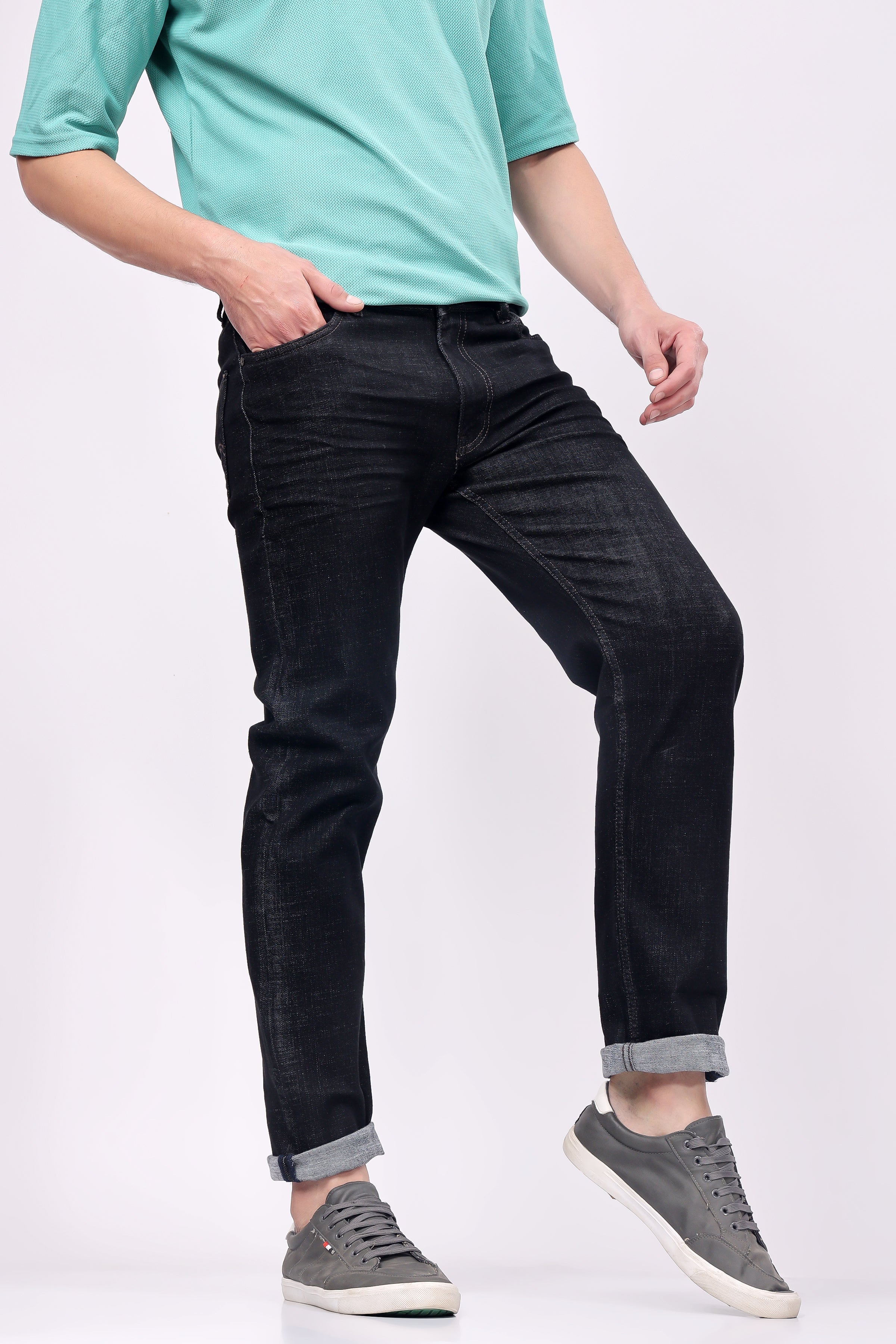 Stylox Slim Fit Denim Jeans for Men - Black -  5310-11229 - Stylox