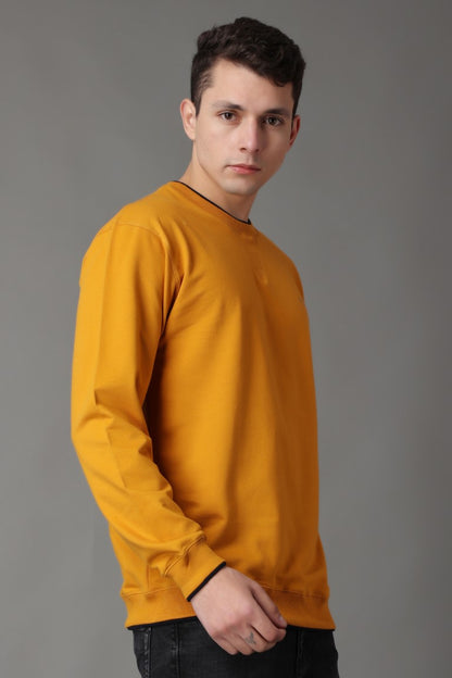 Stylox Men’s Round Neck Full Sleeve Solid Sweatshirt | Premium Cotton Fleece Casual Pullover for Winter Wear