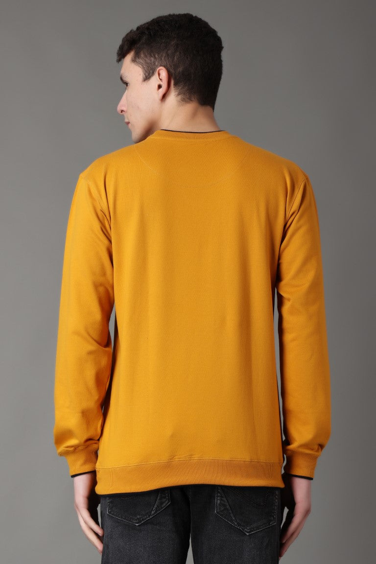 Stylox Men’s Round Neck Full Sleeve Solid Sweatshirt | Premium Cotton Fleece Casual Pullover for Winter Wear