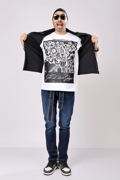 Stylox Men’s Oversized Round Neck Half Sleeve Printed T-Shirt | Premium Cotton Loose Fit Graphic Tee for Streetwear &amp; Casual Style